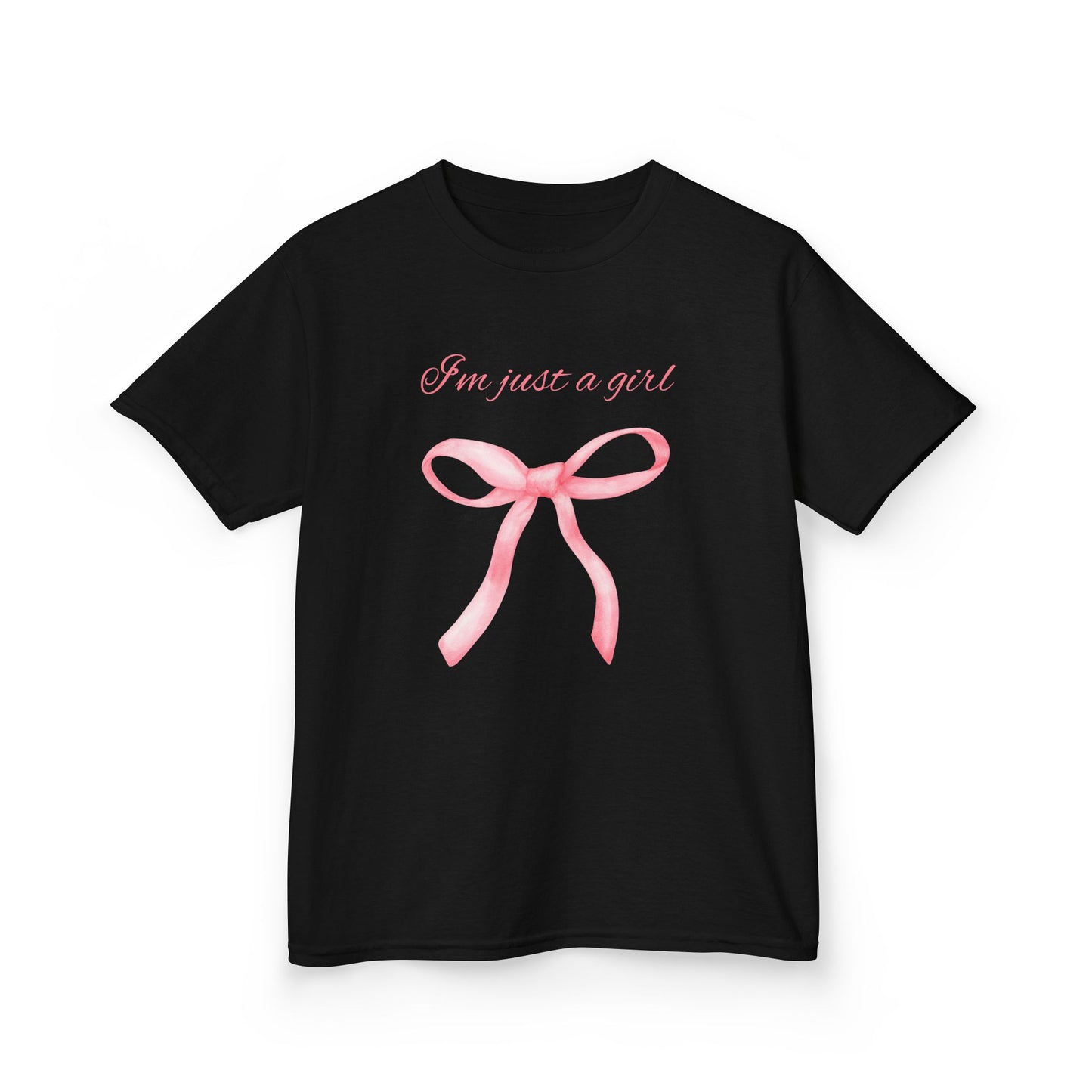 I'm Just a Girl, Pink Bow Cotton Tee, Pink Bow T-Shirt