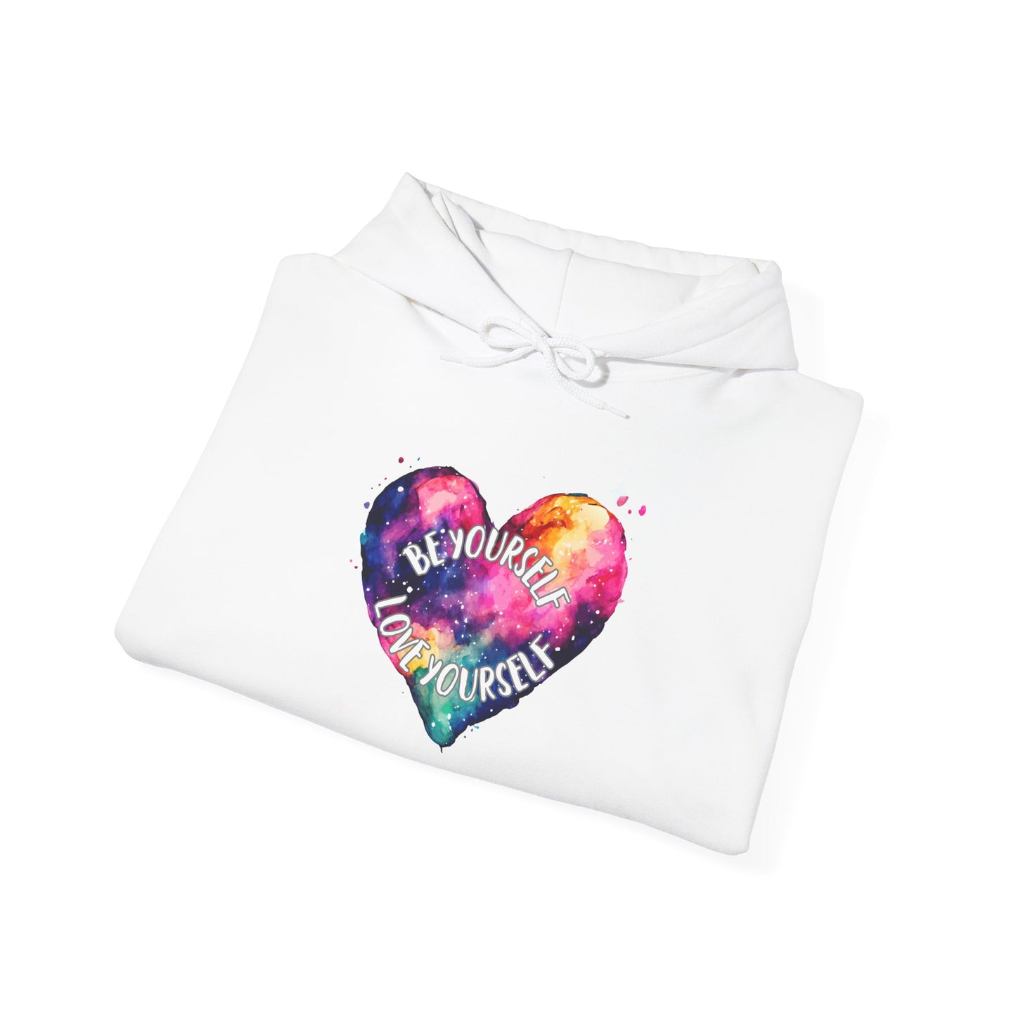 Be Yourself Love Yourself Motivational Hoodie, Unisex Sweatshirt, Casual Comfort Wear, Gift for Teens, Inspirational Clothing, Everyday Hoodie