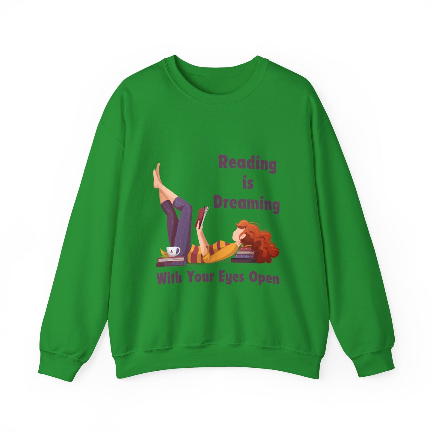 Reading is Dreaming With My Eyes Open... Sweatshirt, Perfect Gift for Book Lovers, Literary Apparel, Cozy Reading Gift, Cute Bookworm Crewneck