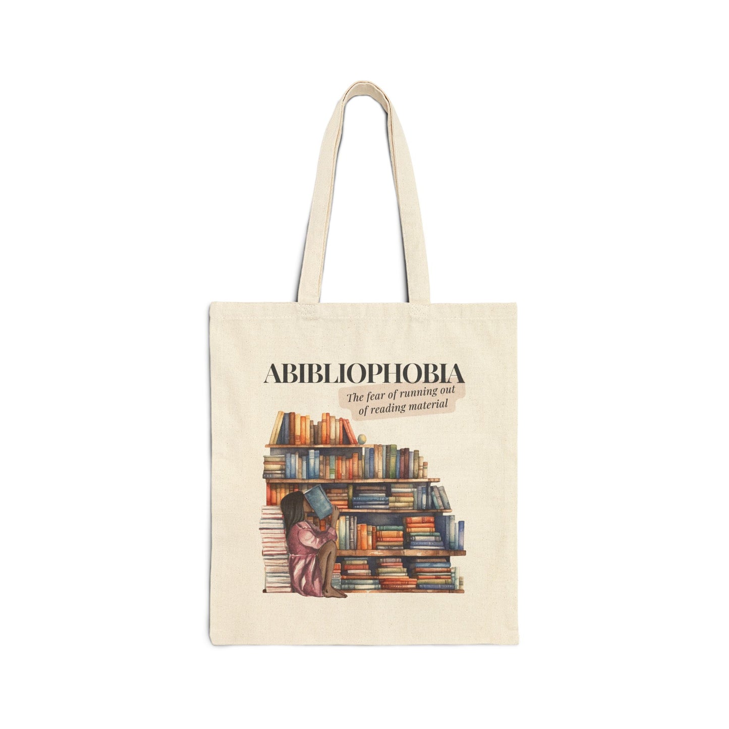 Bibliophile Cotton Canvas Tote Bag, Literary Gift, Book Lover Bag, Eco-Friendly Shopping Tote, Reading Enthusiast Accessories