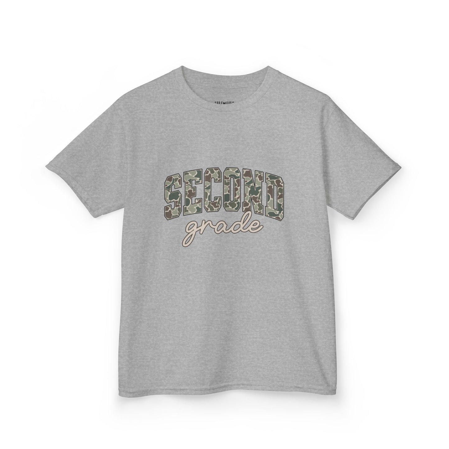 Camo Second Grade T‑Shirt — Neutral Back-to-School Tee