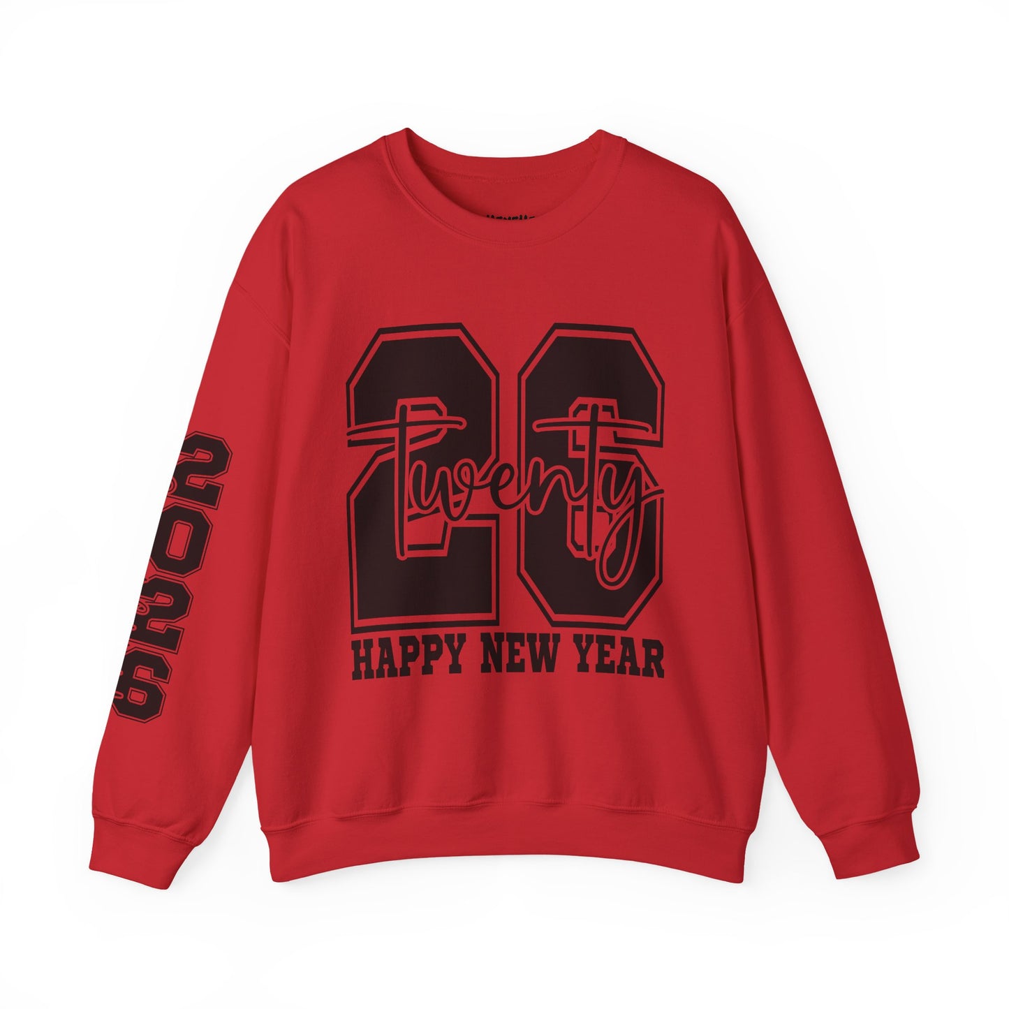 2026 Happy New Year Crewneck Sweatshirt — "Twenty twenty-six" Graphic Pullover