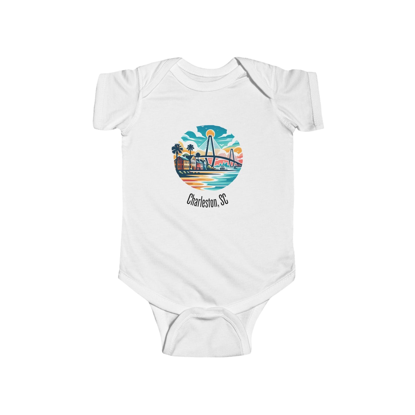Charleston SC Infant Bodysuit, Cute Baby Clothes, Beach Vibe Newborn Outfit, Summer Baby Gift, Toddler Apparel