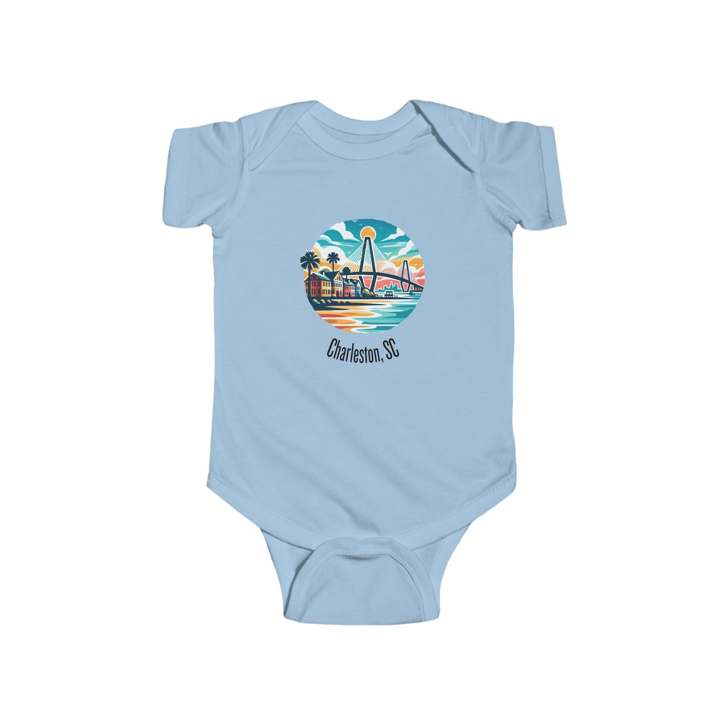 Charleston SC Infant Bodysuit, Cute Baby Clothes, Beach Vibe Newborn Outfit, Summer Baby Gift, Toddler Apparel