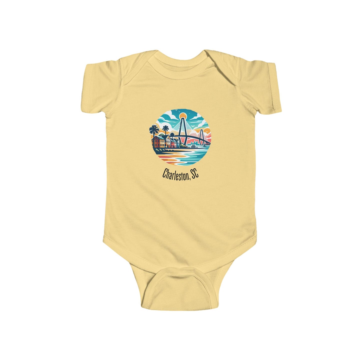 Charleston SC Infant Bodysuit, Cute Baby Clothes, Beach Vibe Newborn Outfit, Summer Baby Gift, Toddler Apparel