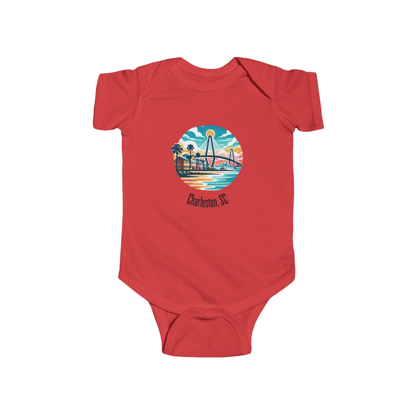 Charleston SC Infant Bodysuit, Cute Baby Clothes, Beach Vibe Newborn Outfit, Summer Baby Gift, Toddler Apparel