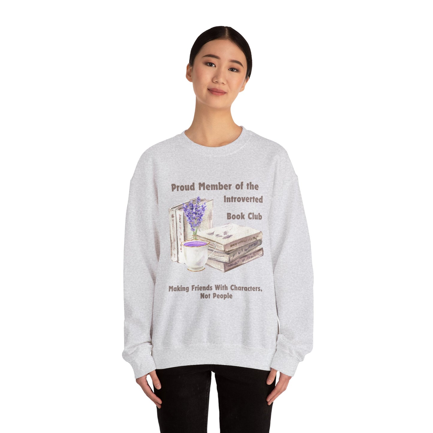 Introverted Book Club, Cozy Bibliophile Sweatshirt, Perfect Gift for Book Lovers, Literary Apparel, Cozy Reading Gift, Cute Bookworm Crewneck