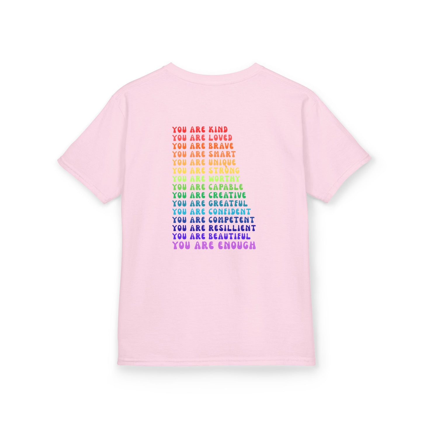Colorful You Are Enough, Motivational Kids T-Shirt, Positive Affirmation Shirt, Gift for Children, Encouraging Apparel