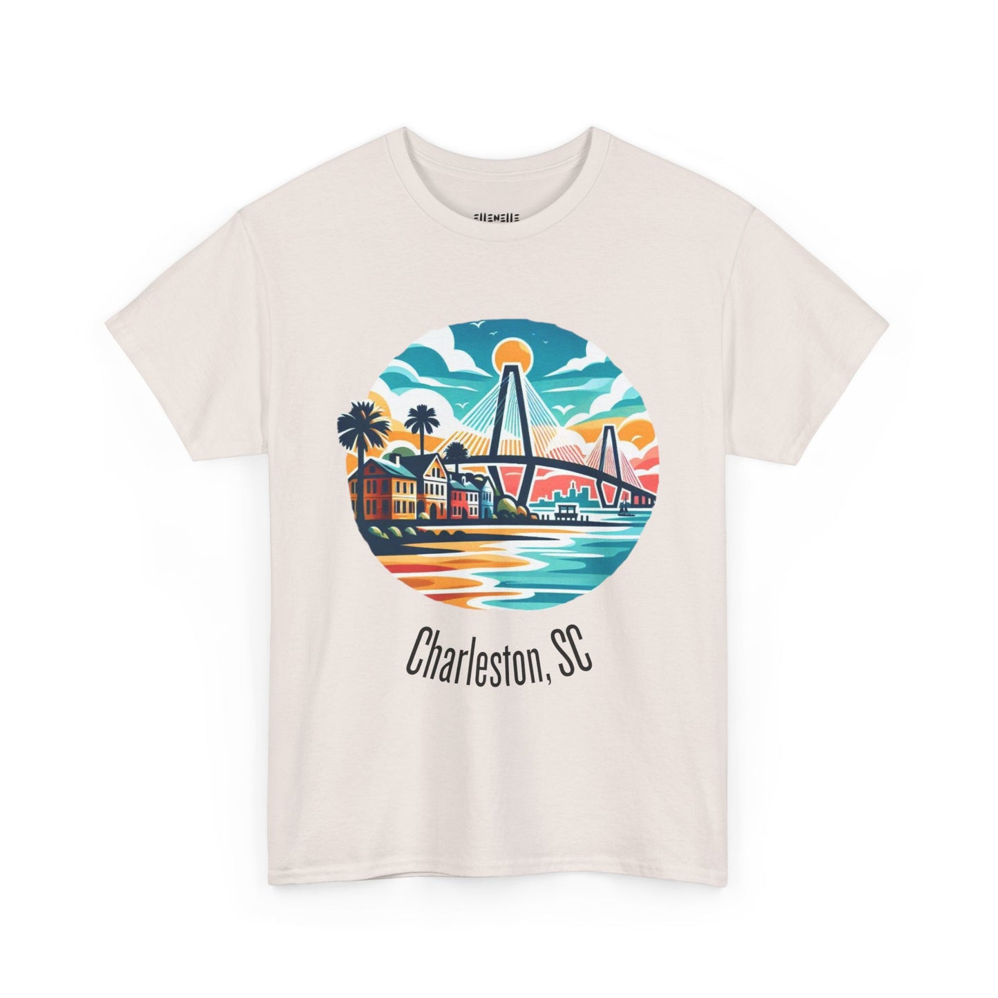 Charleston SC Unisex Heavy Cotton Tee, Beach Vibes Shirt, Casual Wear, Travel Souvenir, Retro Graphic T-shirt, Gift for Him/Her