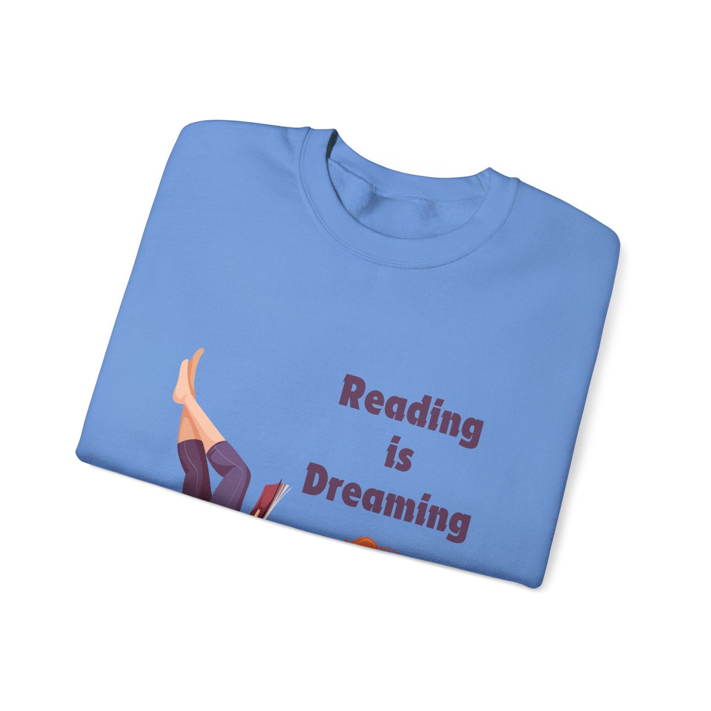 Reading is Dreaming With My Eyes Open... Sweatshirt, Perfect Gift for Book Lovers, Literary Apparel, Cozy Reading Gift, Cute Bookworm Crewneck