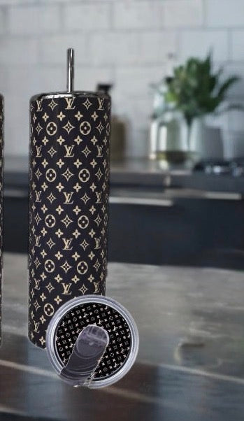 Dark 20 oz Stainless Steel Tumbler with Lid Topper