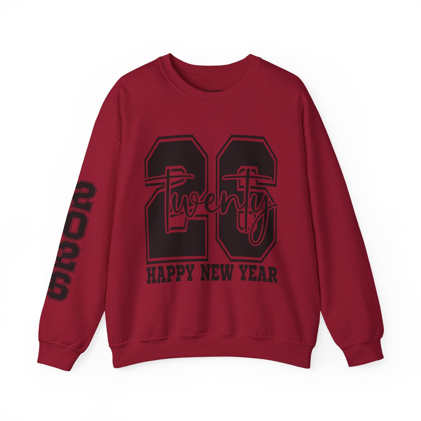 2026 Happy New Year Crewneck Sweatshirt — "Twenty twenty-six" Graphic Pullover