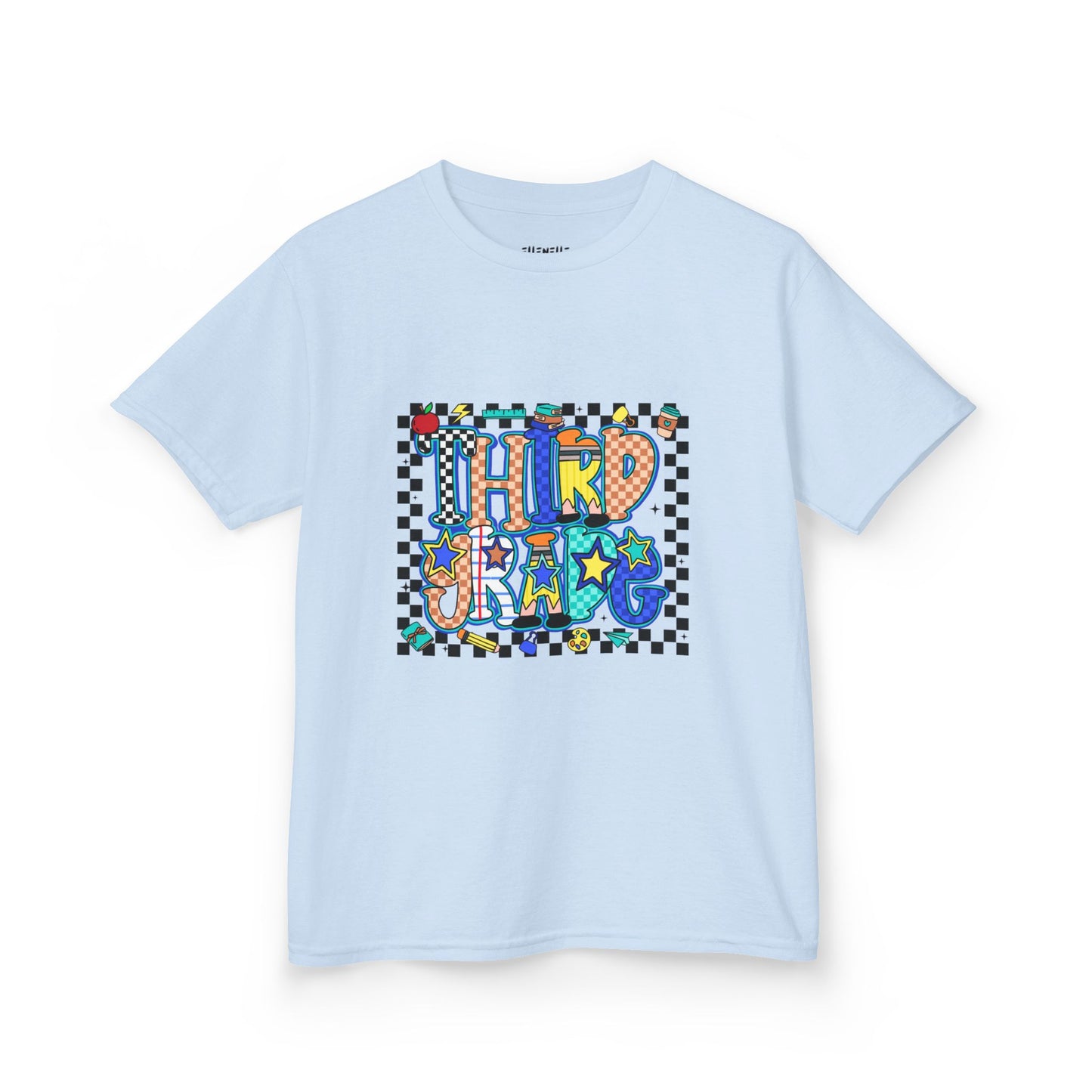 Third Grade T‑Shirt — Checkerboard Back-to-School Tee