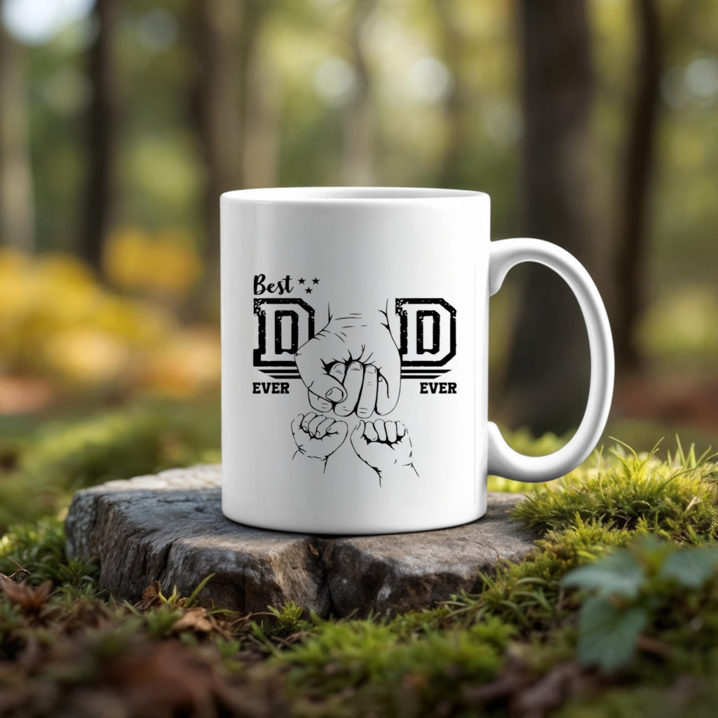 Little Fists Dad Best Ever Ceramic Mug