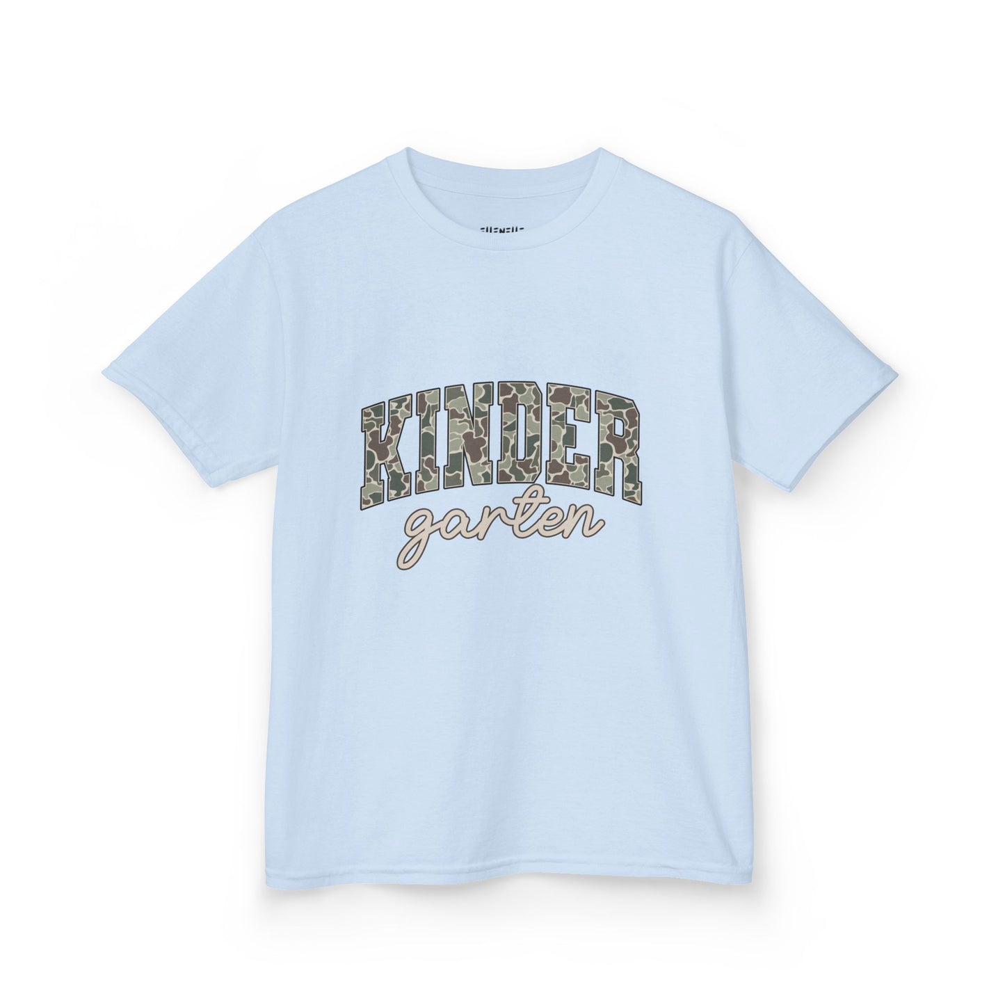 Camo Kindergarten T‑Shirt — Neutral Back-to-School Tee