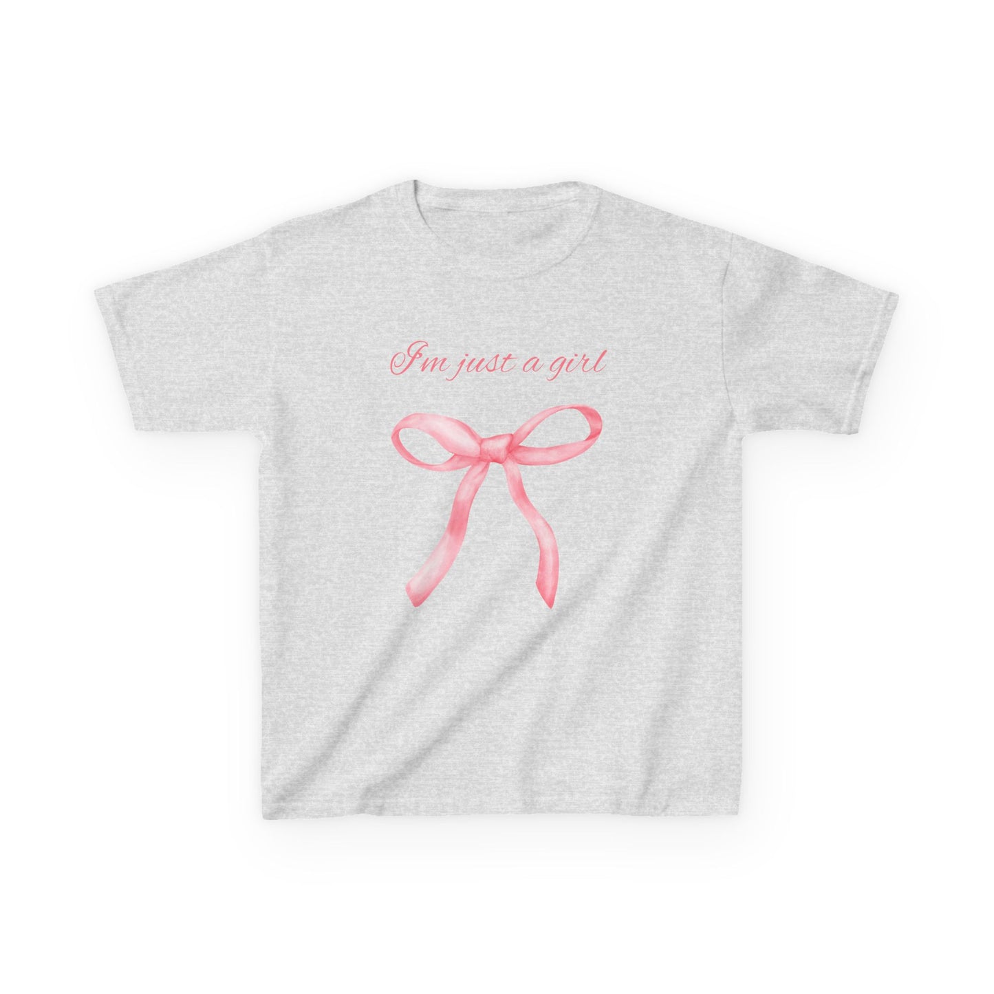 I'm Just a Girl Cute Girls' Tee with Bow Design, Adorable Gift for Kids, Perfect for Birthdays and Everyday Wear, Playful and Stylish T-Shirt