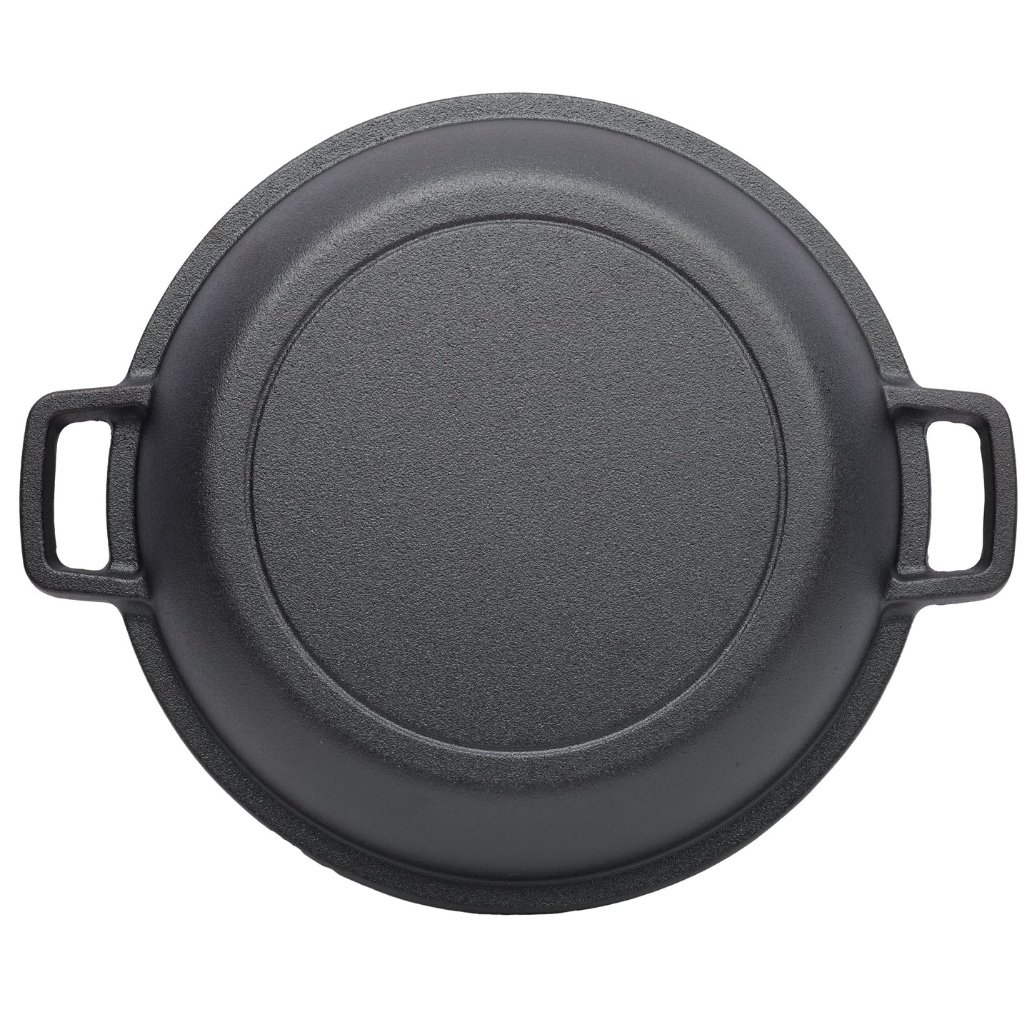 2 in 1 Pre-Seasoned Cast Iron Dutch Oven With Dual Handles, Outdoor Camping Deep Pot for Camping Fireplace Cooking BBQ Baking Campfire, 5 Quart.With 1pc Iron Pot Rack.