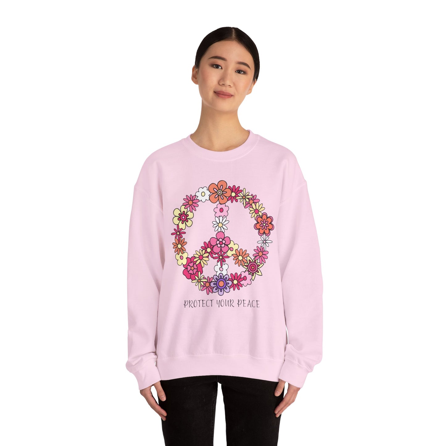 Protect Your Peace Empowering Unisex Crewneck Sweatshirt, Affirmation Apparel, Motivational Gift, Cozy Self-Care Clothing, Inspirational Wear