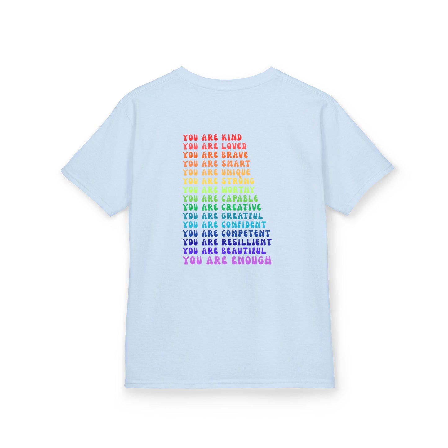Colorful You Are Enough, Motivational Kids T-Shirt, Positive Affirmation Shirt, Gift for Children, Encouraging Apparel