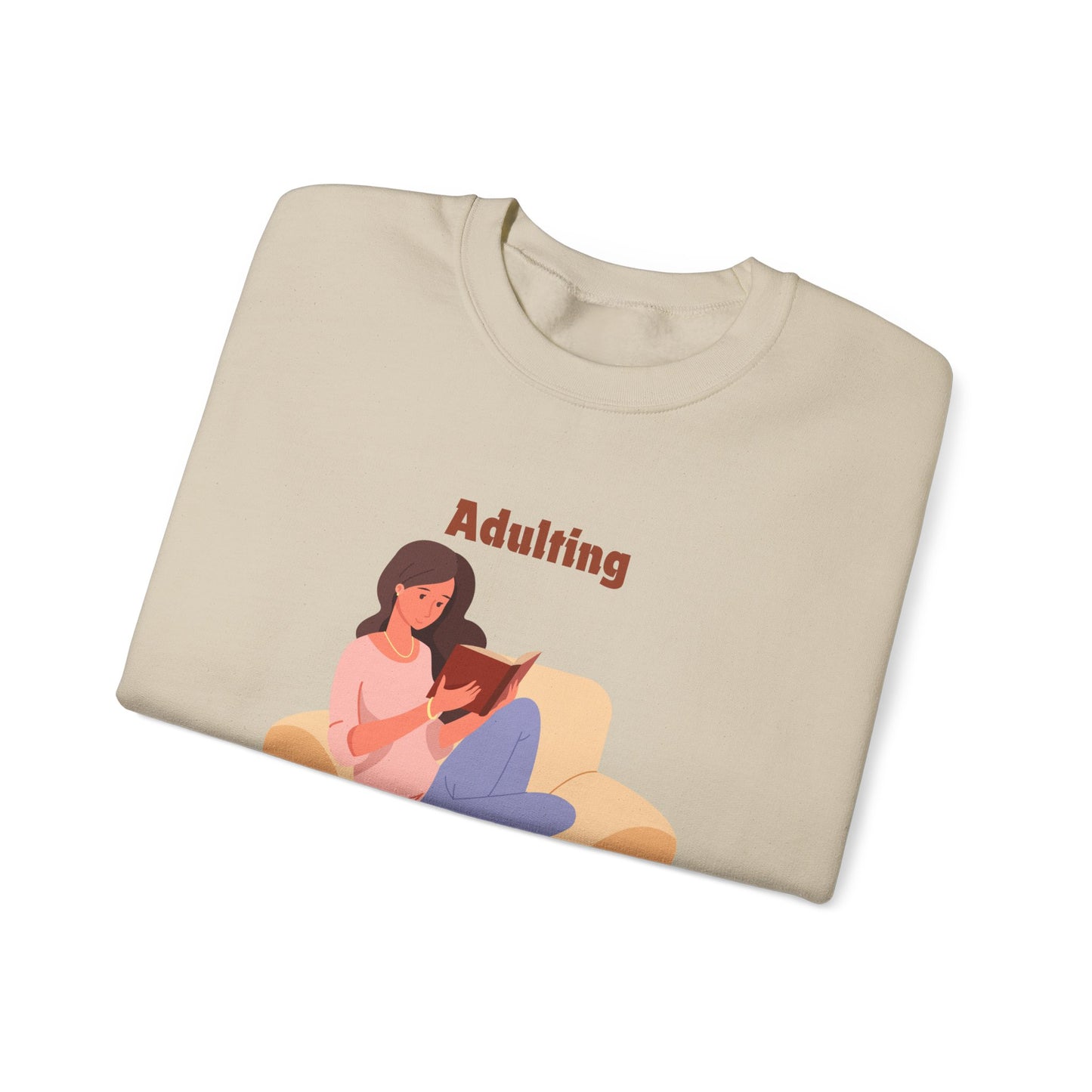 Adulting Cuts into My Reading Time Sweatshirt, Perfect Gift for Book Lovers, Literary Apparel, Cozy Reading Gift, Cute Bookworm Crewneck