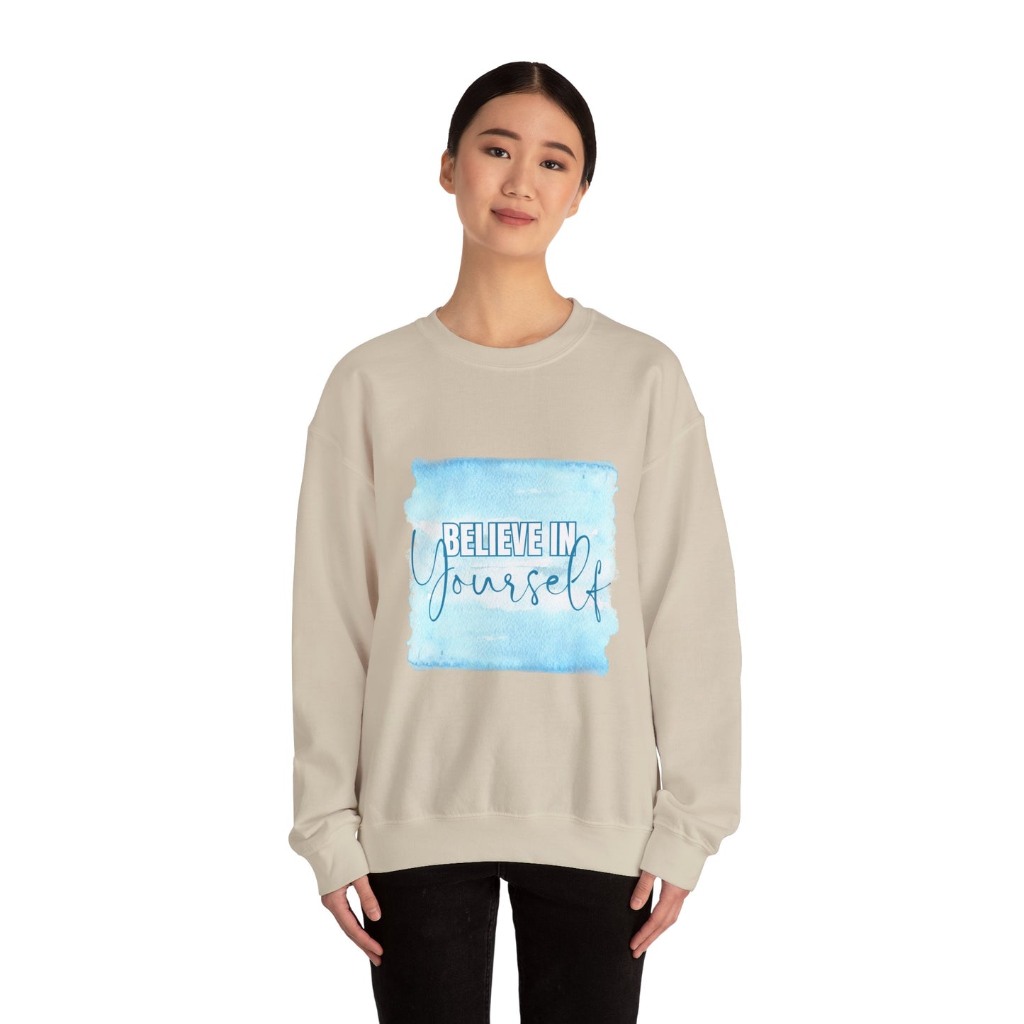 Believe in Yourself Empowering Unisex Crewneck Sweatshirt, Affirmation Apparel, Motivational Gift, Cozy Self-Care Clothing, Inspirational Wear