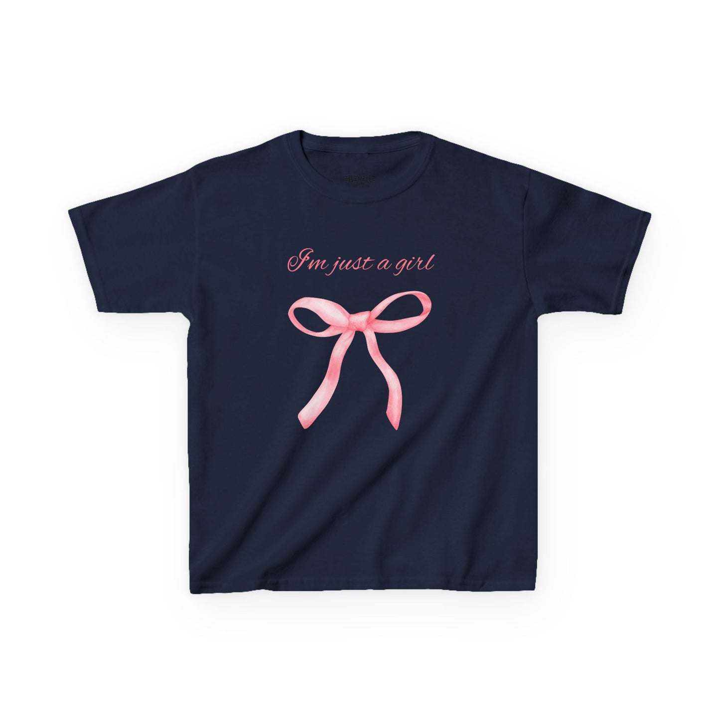 I'm Just a Girl, Pink Bow Cotton Tee, Pink Bow T-Shirt