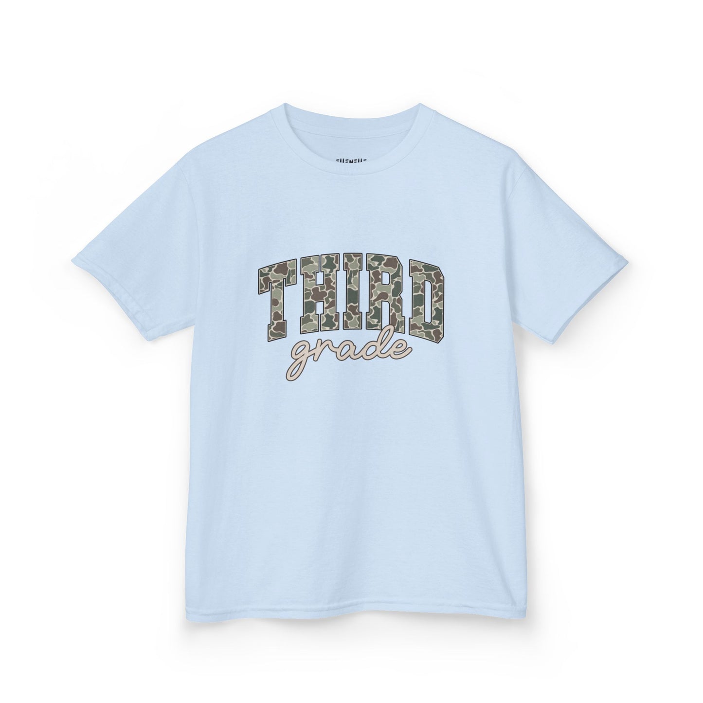Camo Third Grade T‑Shirt — Neutral Back-to-School Tee