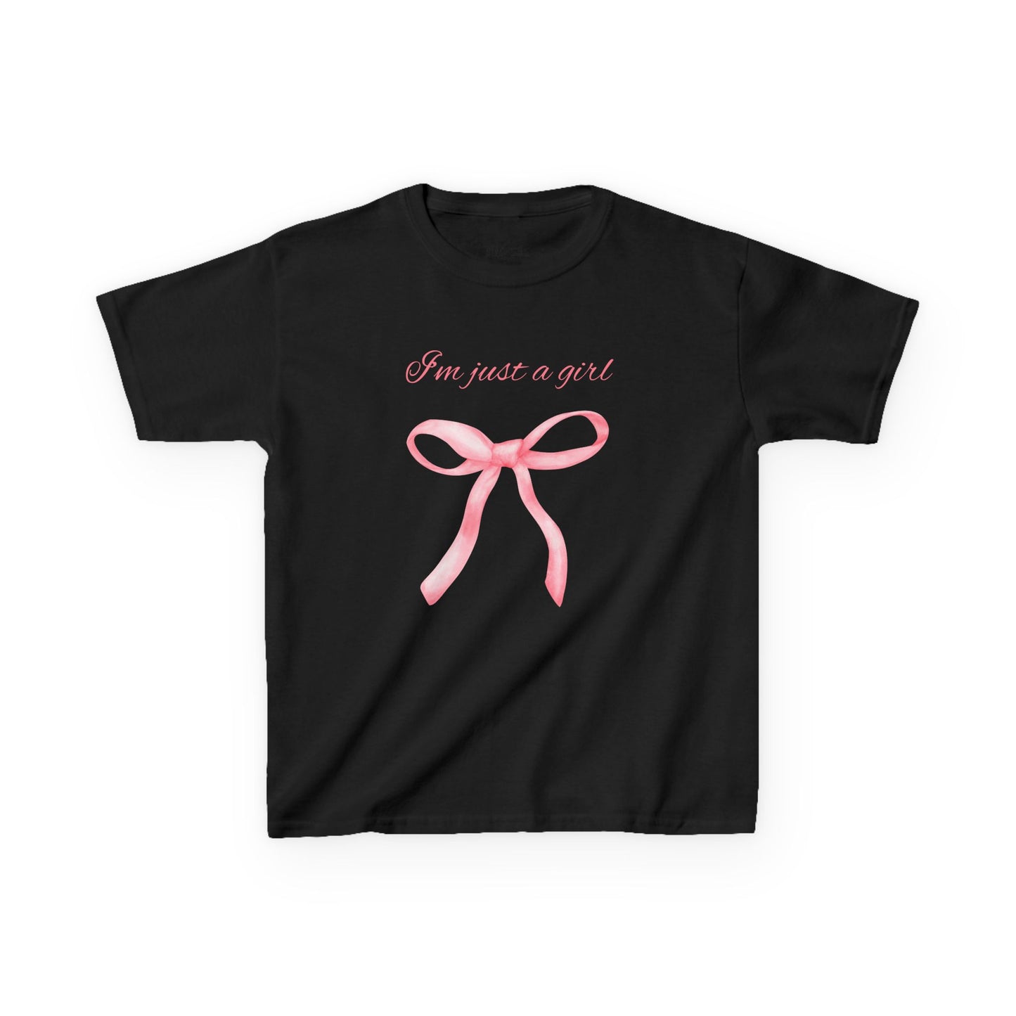I'm Just a Girl, Pink Bow Cotton Tee, Pink Bow T-Shirt