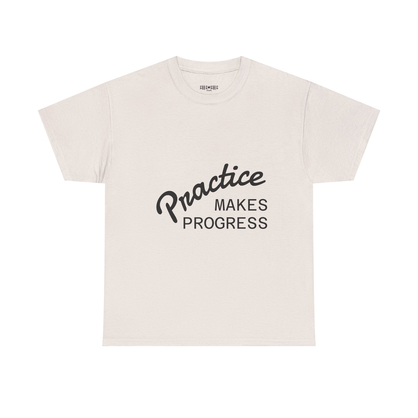 Unisex Heavy Cotton Tee with 'Practice Makes Progress'