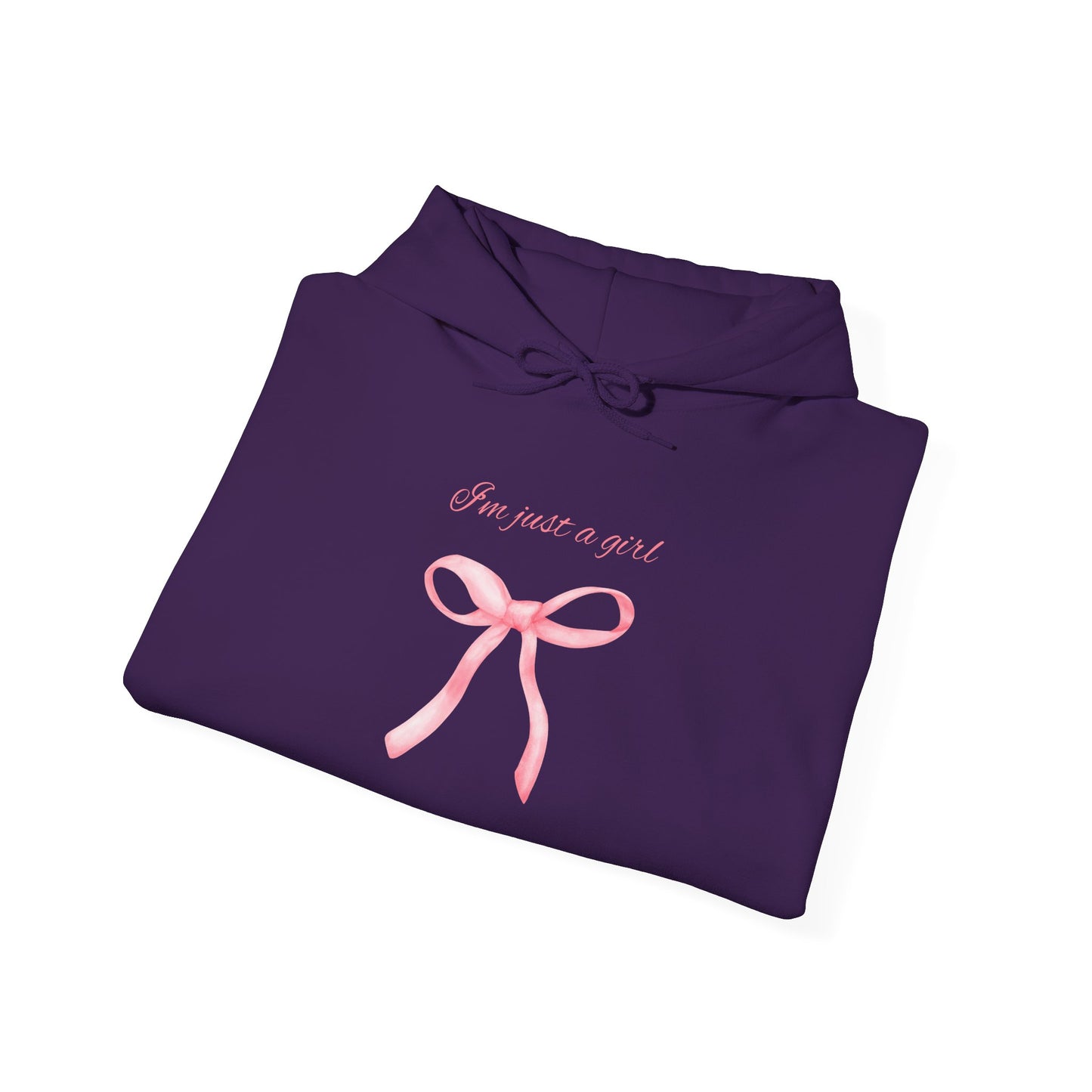 I'm Just a Girl, Pink Bow Sweatshirt Hooded Sweatshirt, Cozy Hoodie, Perfect Gift for Pink Bow Lovers