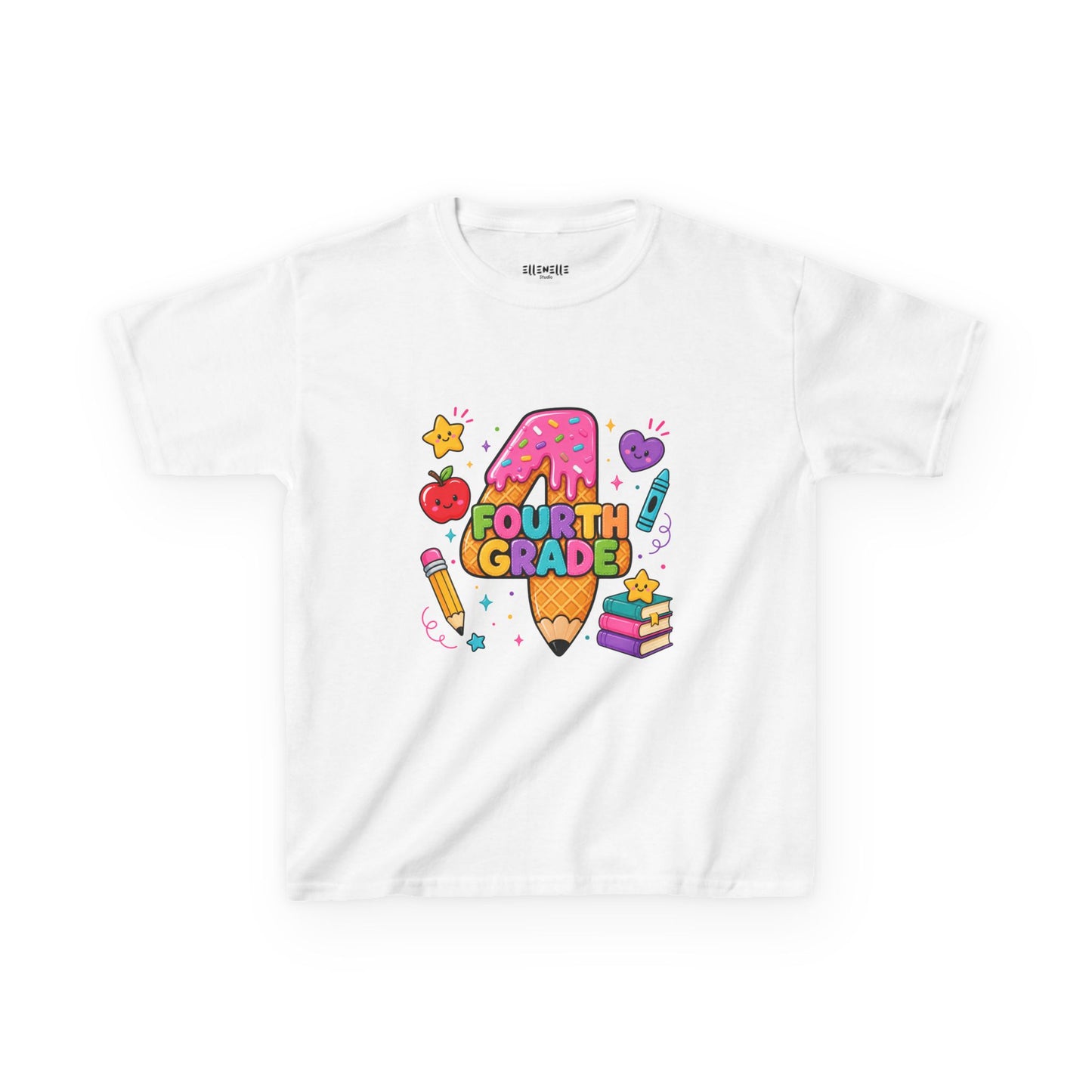 4th Grade T‑Shirt — Cute Ice Cream Pencil Tee