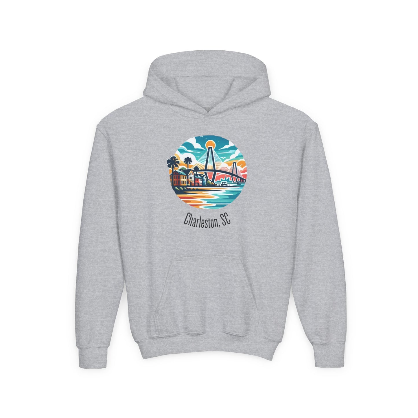 Charleston SC Youth Hoodie, Beachy Sweatshirt, Kids Summer Apparel, Travel Souvenir, Gift for Young Explorers