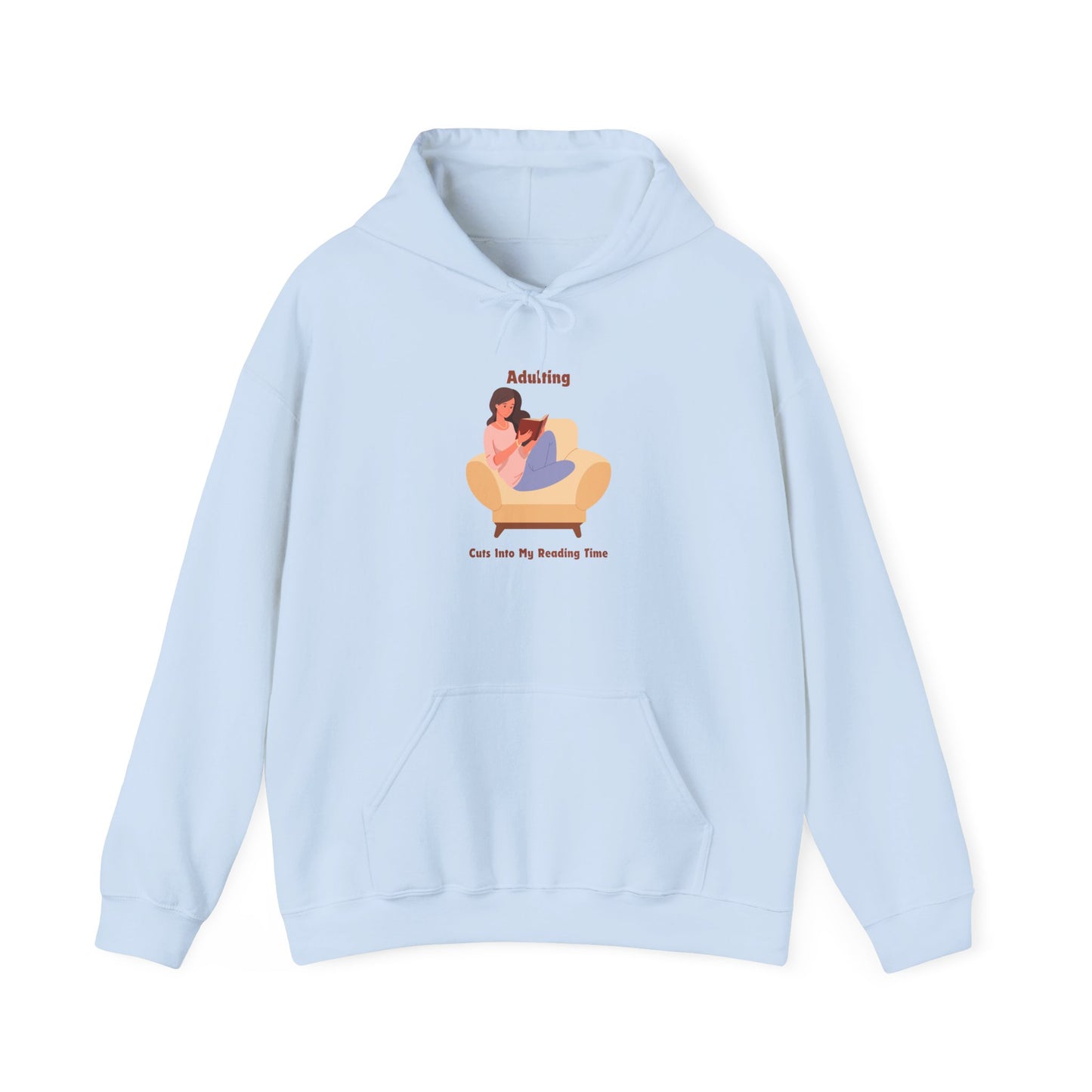 Adulting Cuts into My Reading Time Unisex Hooded Sweatshirt with Library Design, Cozy Literature Hoodie for Book Lovers, Perfect Gift for Readers, Literary [...]