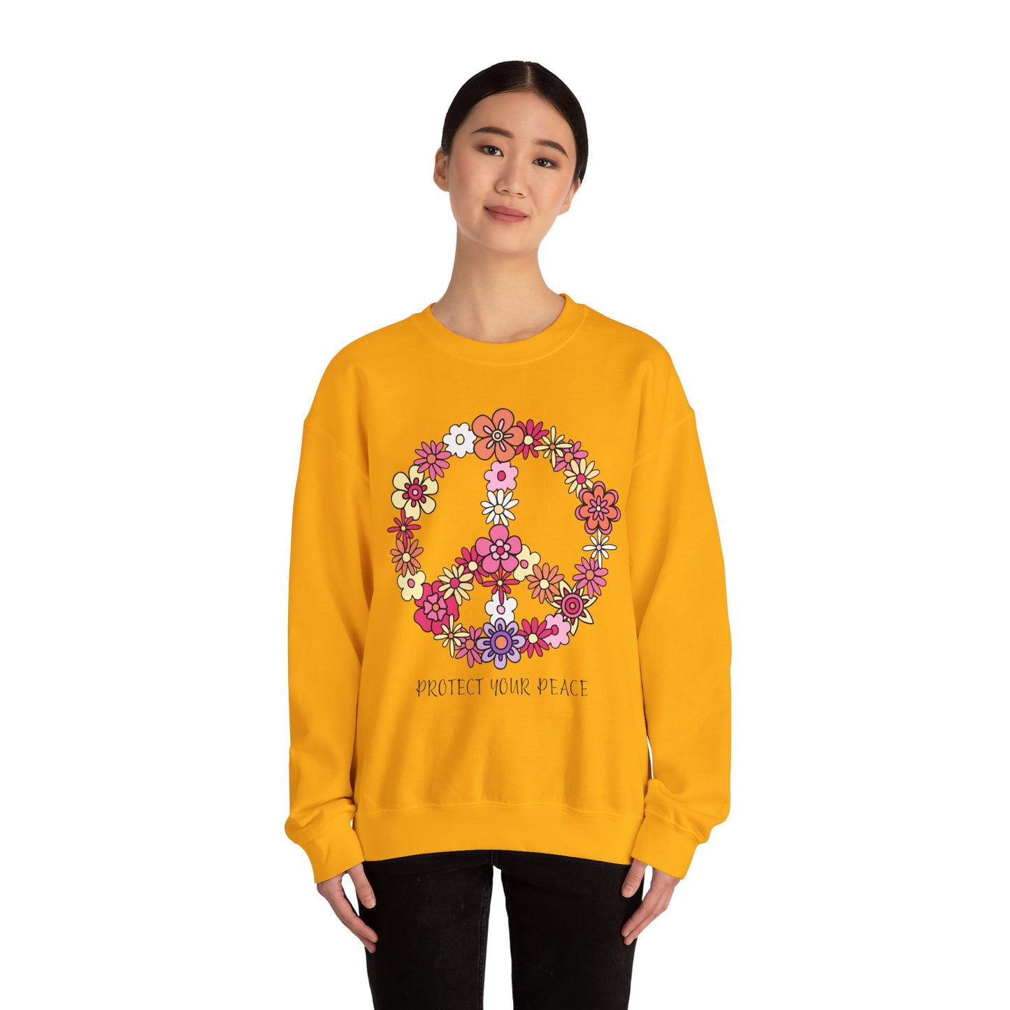 Protect Your Peace Empowering Unisex Crewneck Sweatshirt, Affirmation Apparel, Motivational Gift, Cozy Self-Care Clothing, Inspirational Wear