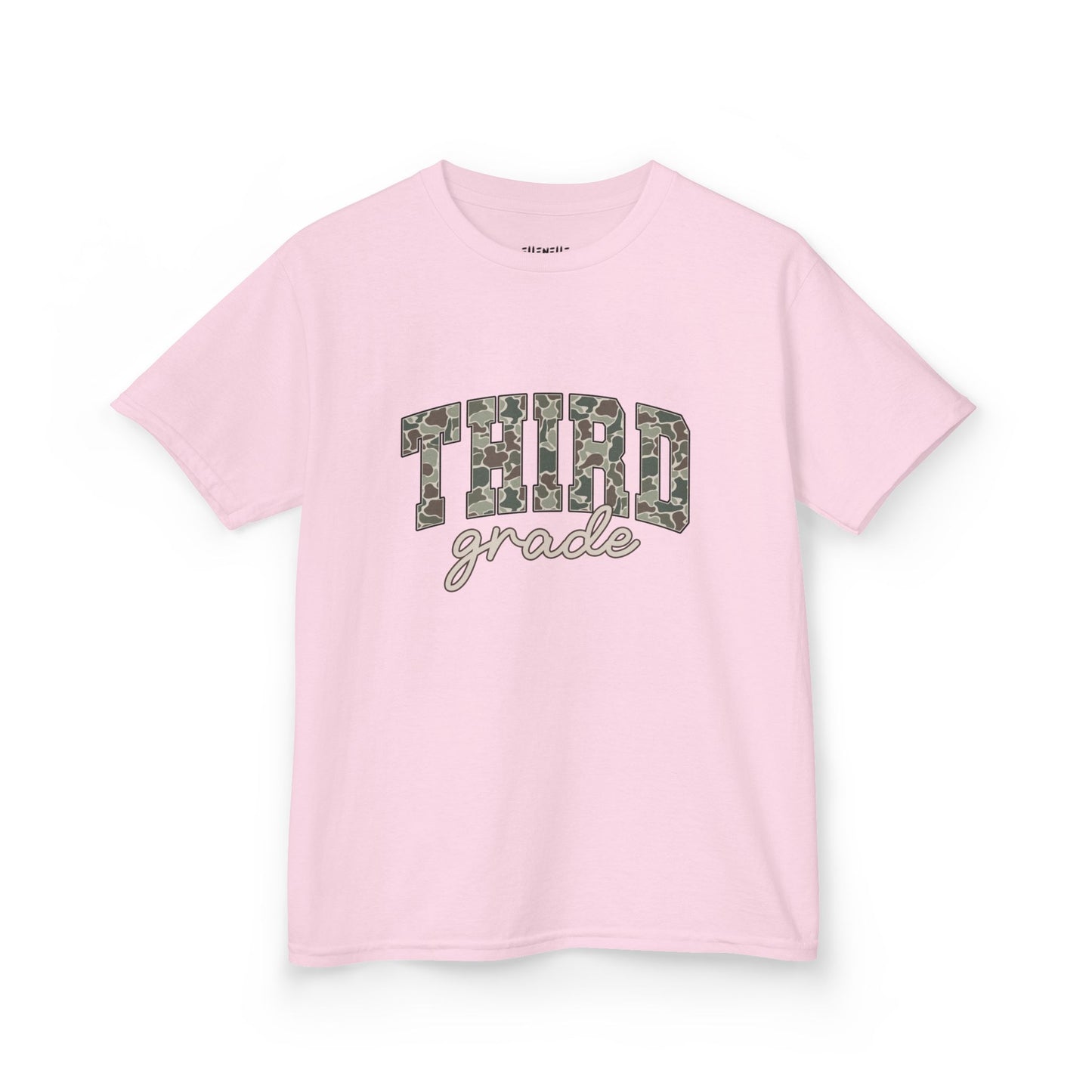 Camo Third Grade T‑Shirt — Neutral Back-to-School Tee