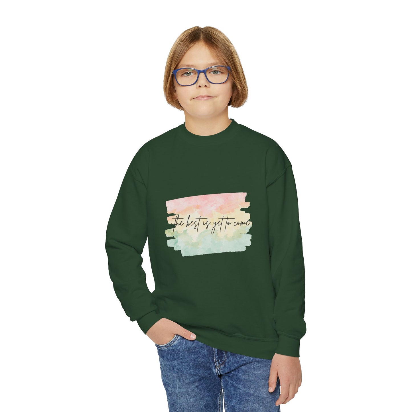 The Best Is Yet To Come Empowering Youth Crewneck Sweatshirt, Inspirational Apparel, Affirmation Gift, Motivational Sweatshirt, Positive Vibes Clothing