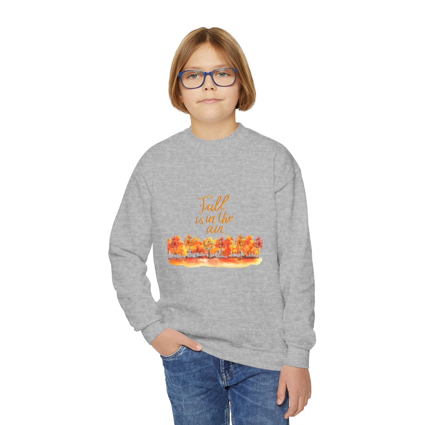 Fall is in the Air Sweatshirt, Youth Fall Crewneck Sweatshirt, Kids Fall Apparel
