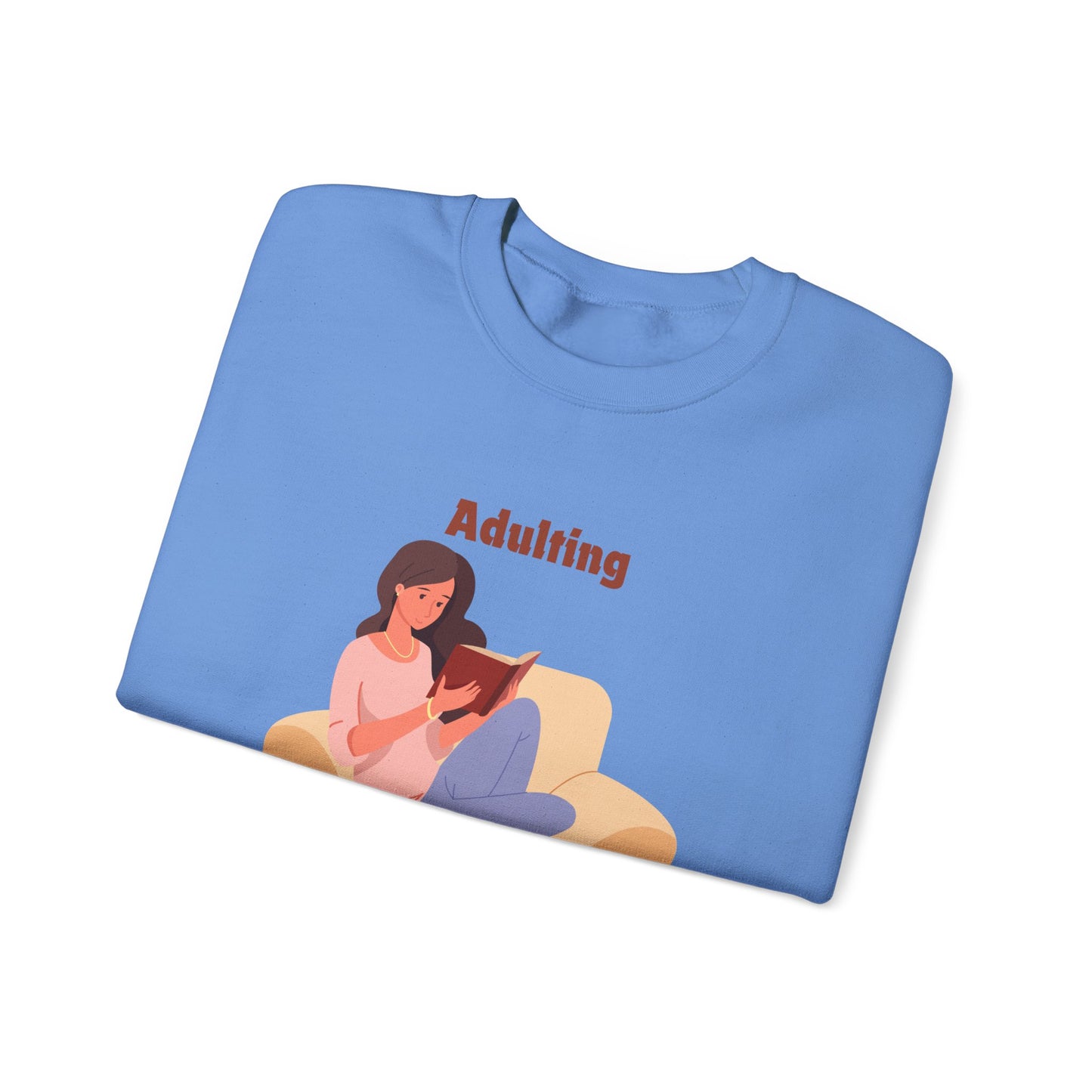 Adulting Cuts into My Reading Time Sweatshirt, Perfect Gift for Book Lovers, Literary Apparel, Cozy Reading Gift, Cute Bookworm Crewneck