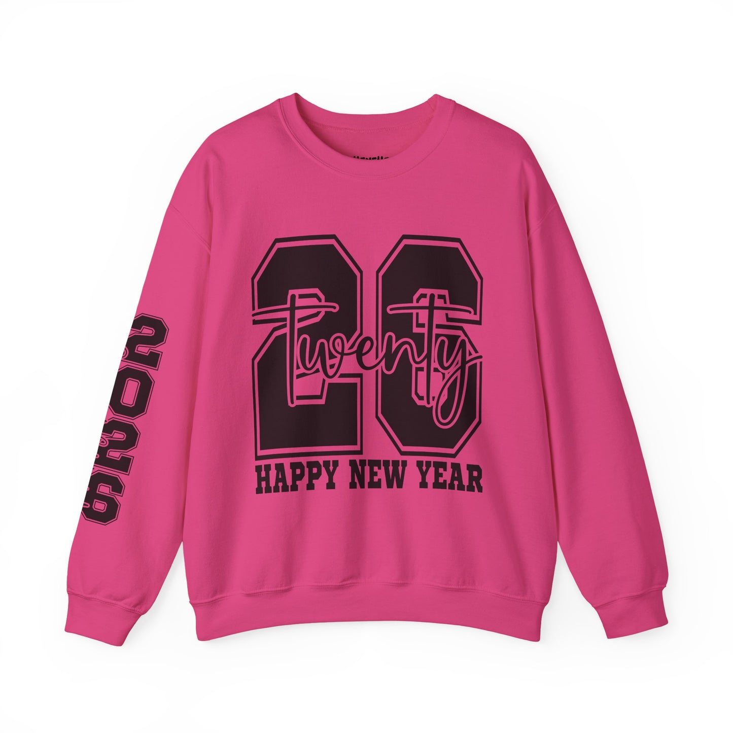 2026 Happy New Year Crewneck Sweatshirt — "Twenty twenty-six" Graphic Pullover