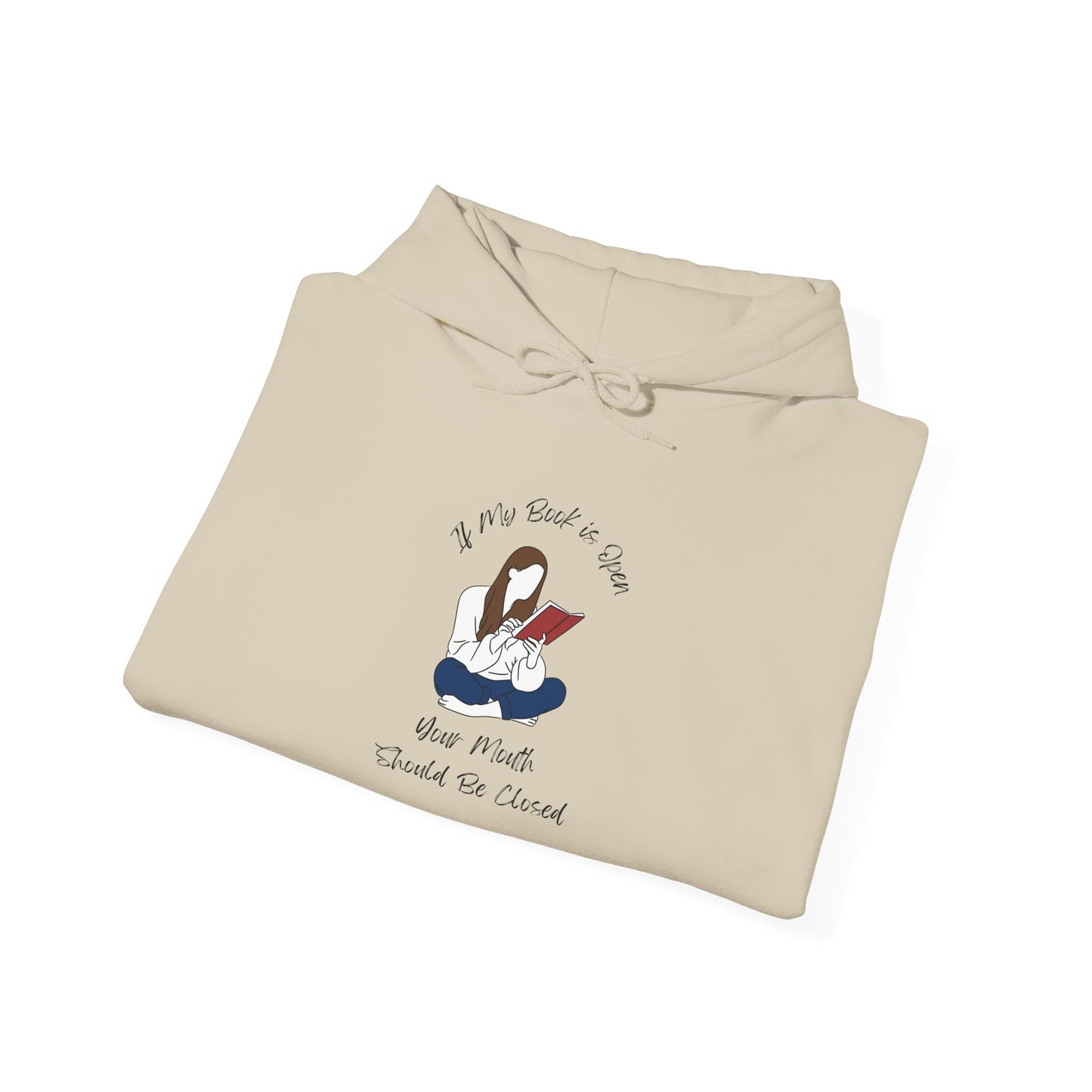 If My Book is Open... Unisex Hooded Sweatshirt with Library Design, Cozy Literature Hoodie for Book Lovers, Perfect Gift for Readers, Literary [...]