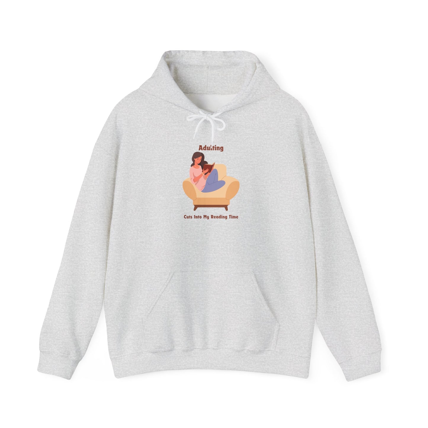 Adulting Cuts into My Reading Time Unisex Hooded Sweatshirt with Library Design, Cozy Literature Hoodie for Book Lovers, Perfect Gift for Readers, Literary [...]