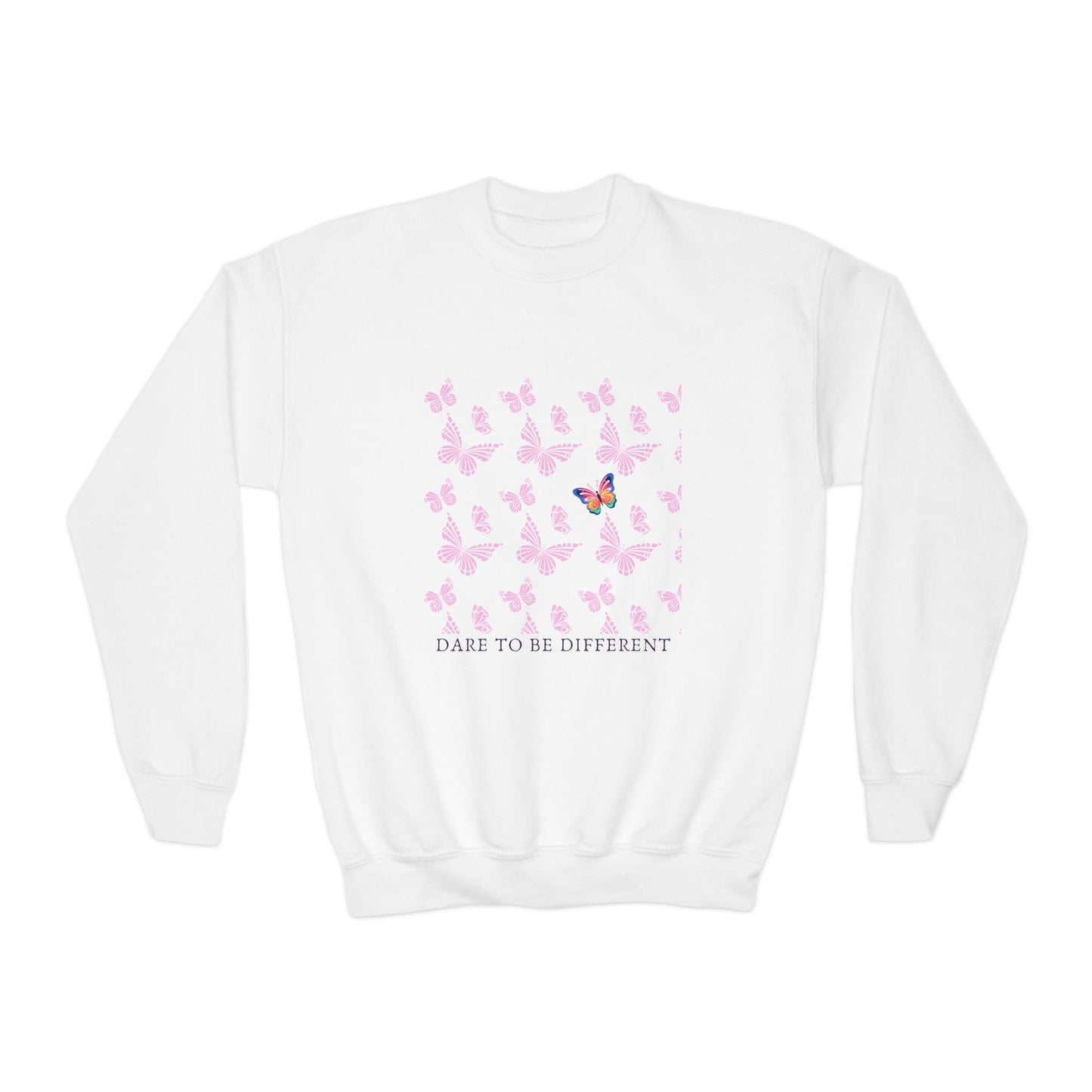 Dare To Be Different Empowering Youth Crewneck Sweatshirt, Inspirational Apparel, Affirmation Gift, Motivational Sweatshirt, Positive Vibes Clothing