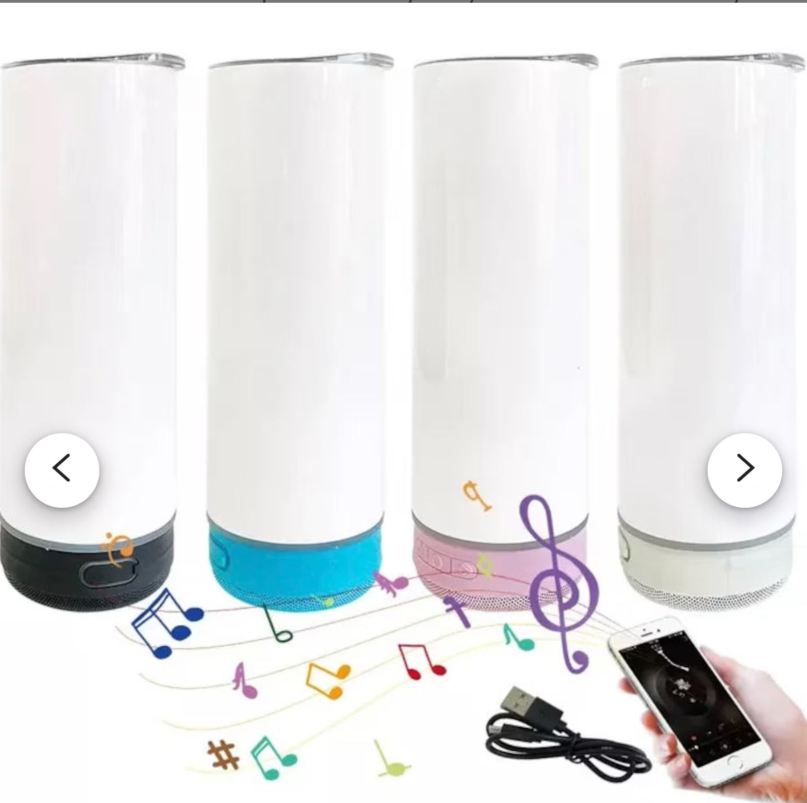 Custom Bluetooth Speaker Tumbler, 20oz Stainless Steel