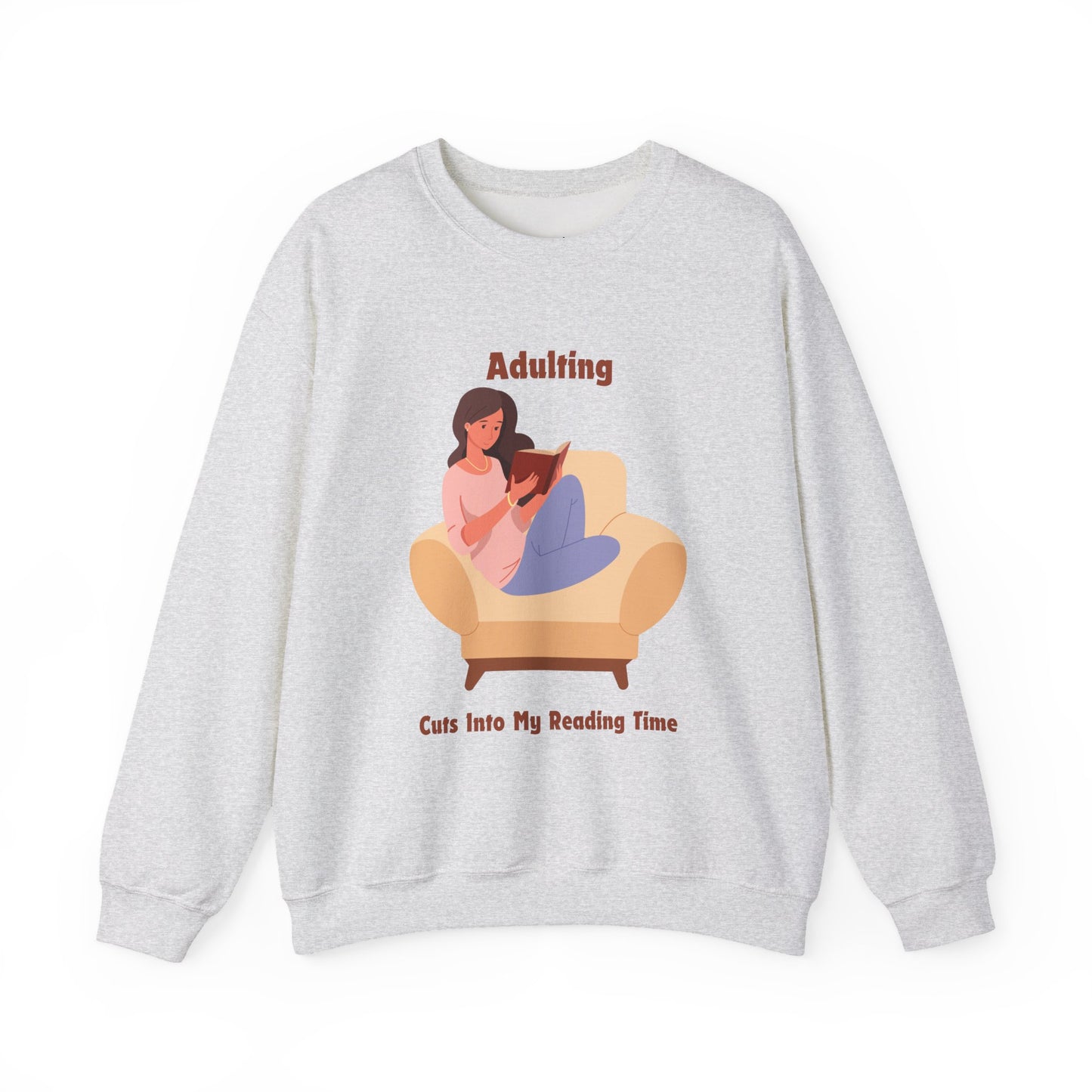 Adulting Cuts into My Reading Time Sweatshirt, Perfect Gift for Book Lovers, Literary Apparel, Cozy Reading Gift, Cute Bookworm Crewneck