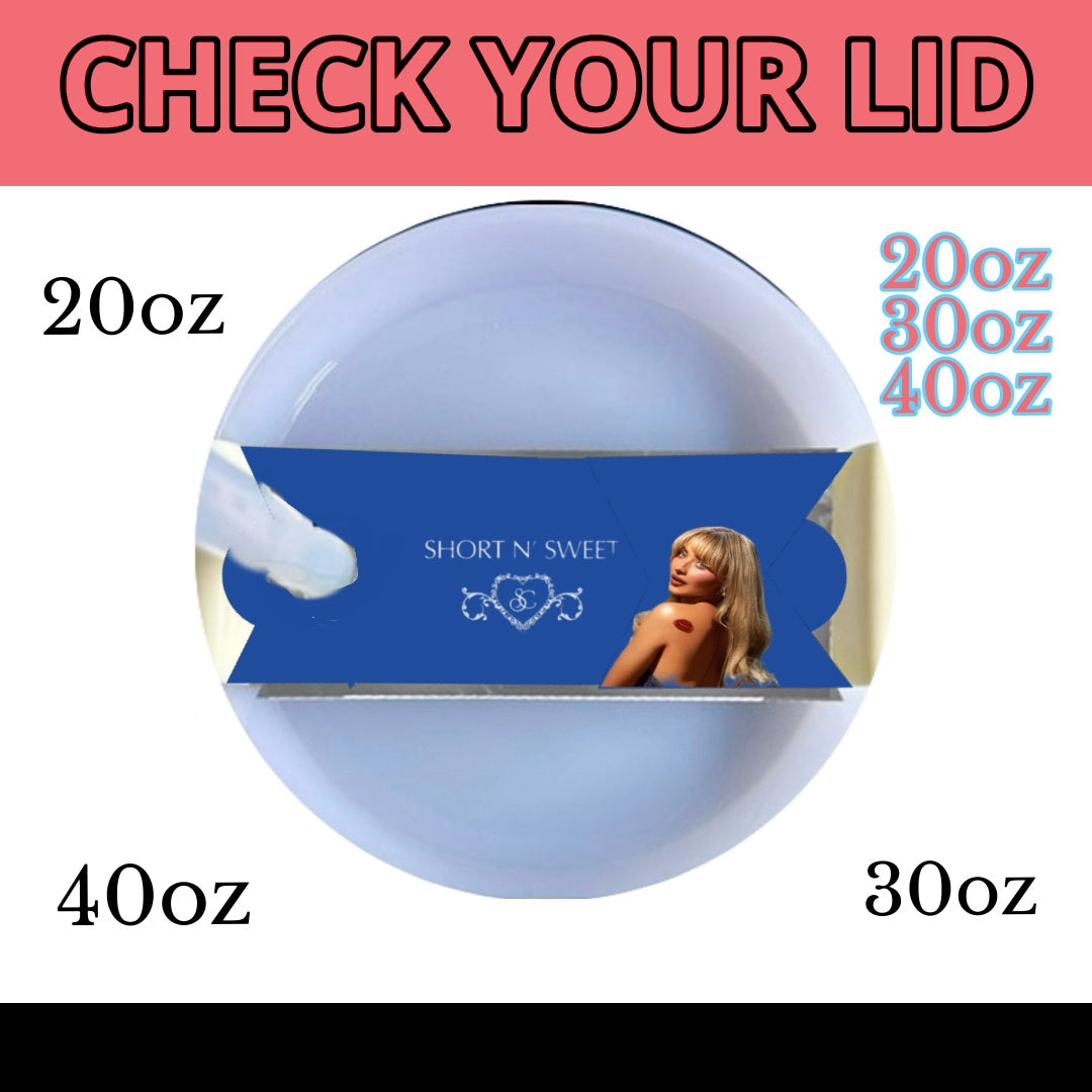 Sabrina Carpenter Short & Sweet Stanley Lid Plate/Topper