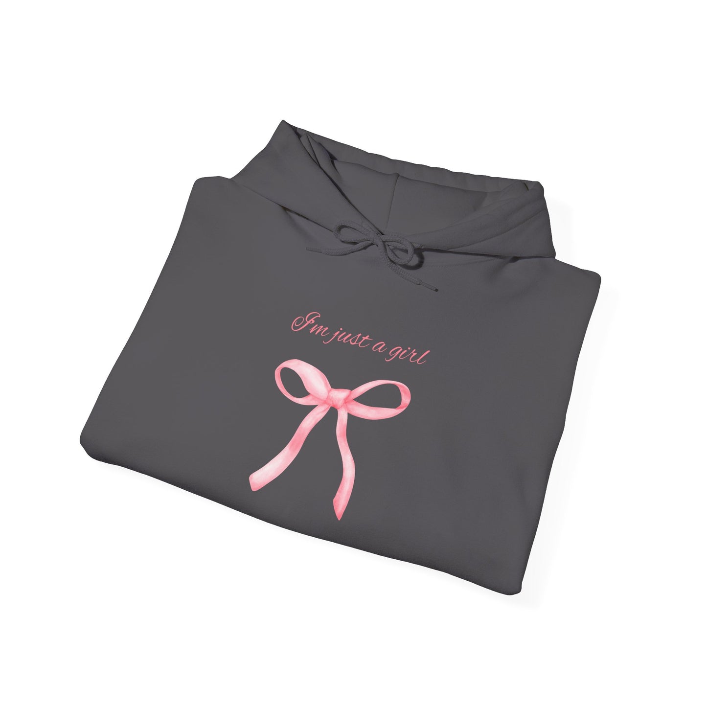 I'm Just a Girl, Pink Bow Sweatshirt Hooded Sweatshirt, Cozy Hoodie, Perfect Gift for Pink Bow Lovers