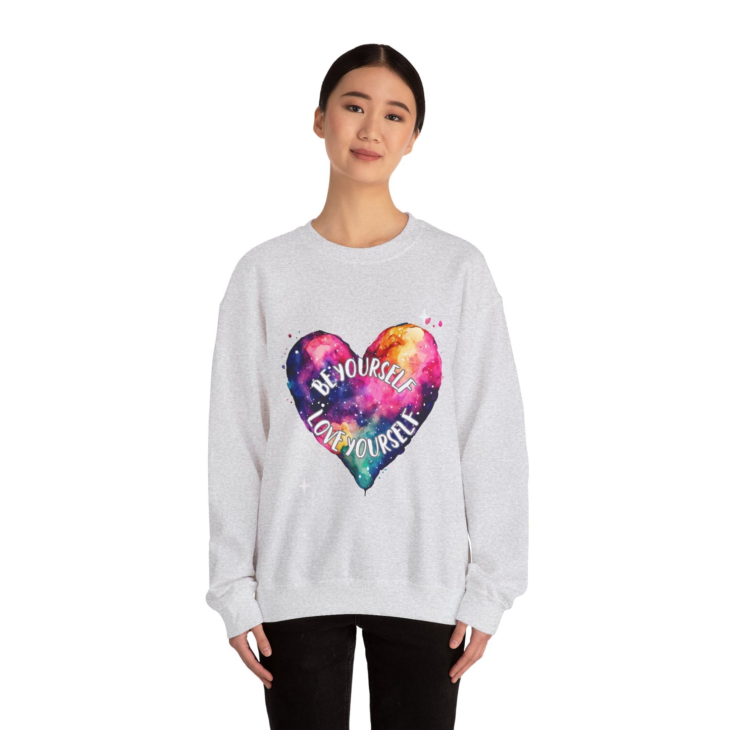 Be Yourself Love Yourself Empowering Unisex Crewneck Sweatshirt, Affirmation Apparel, Motivational Gift, Cozy Self-Care Clothing, Inspirational Wear