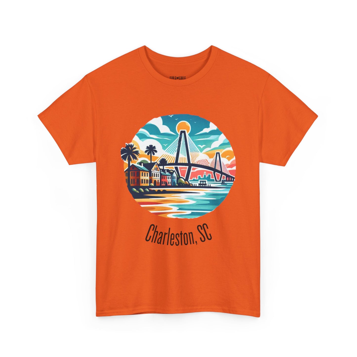 Charleston SC Unisex Heavy Cotton Tee, Beach Vibes Shirt, Casual Wear, Travel Souvenir, Retro Graphic T-shirt, Gift for Him/Her