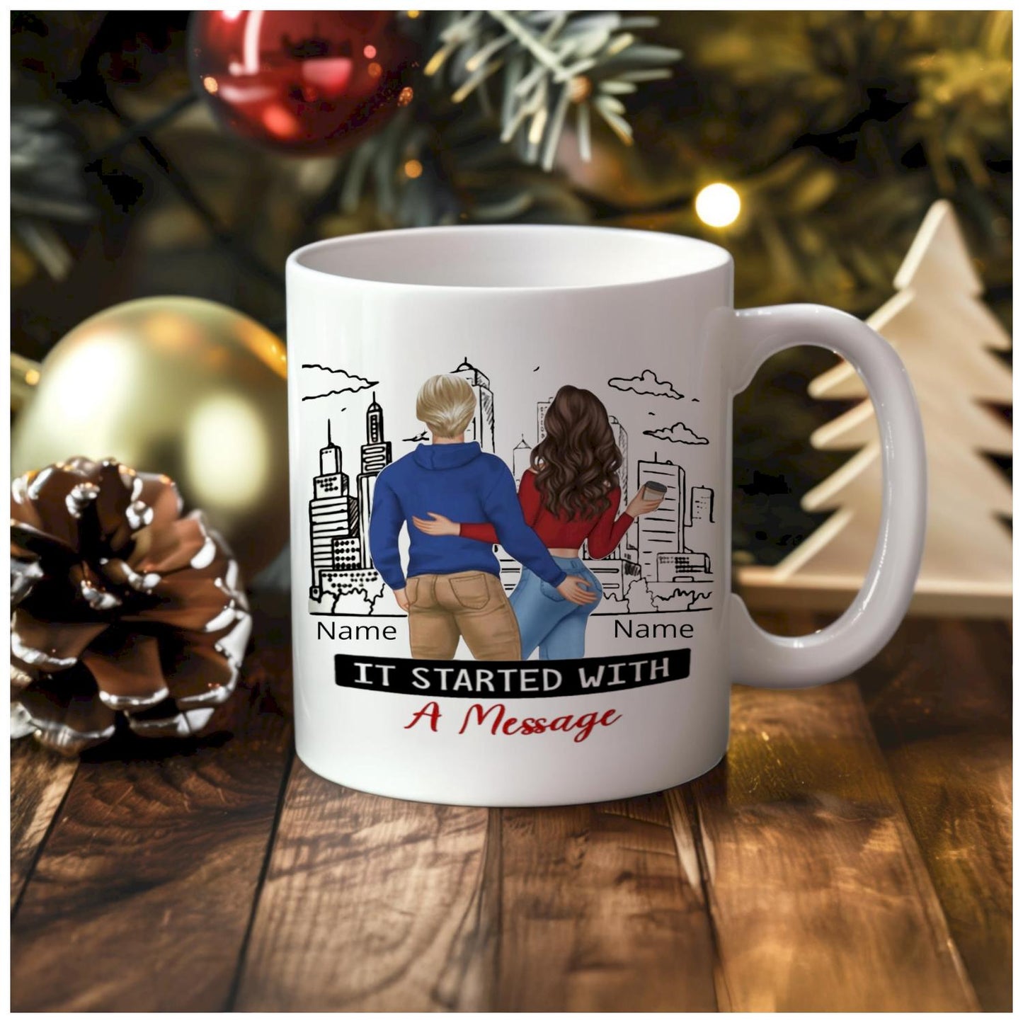 Couple Ceramic Mug Personalized with 2 Names