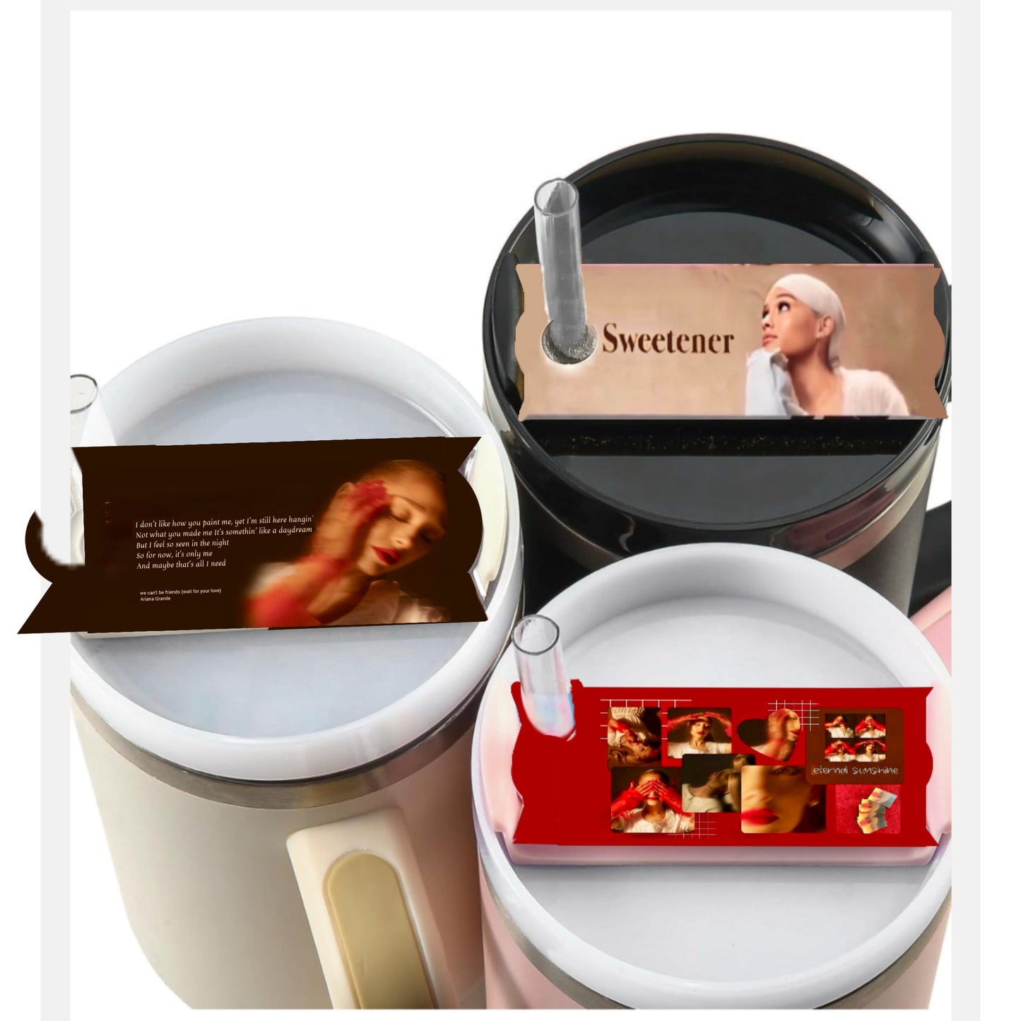 Ariana Grande Red Collage lid Topper